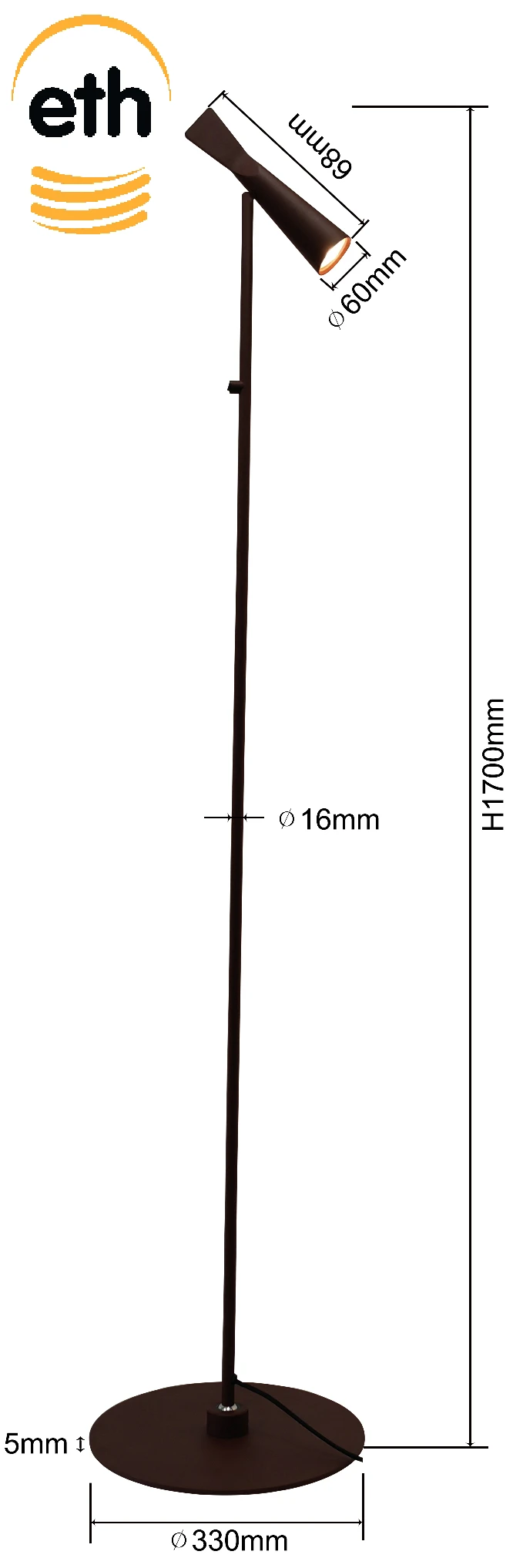 Vloerlamp Pisa rood by ETH