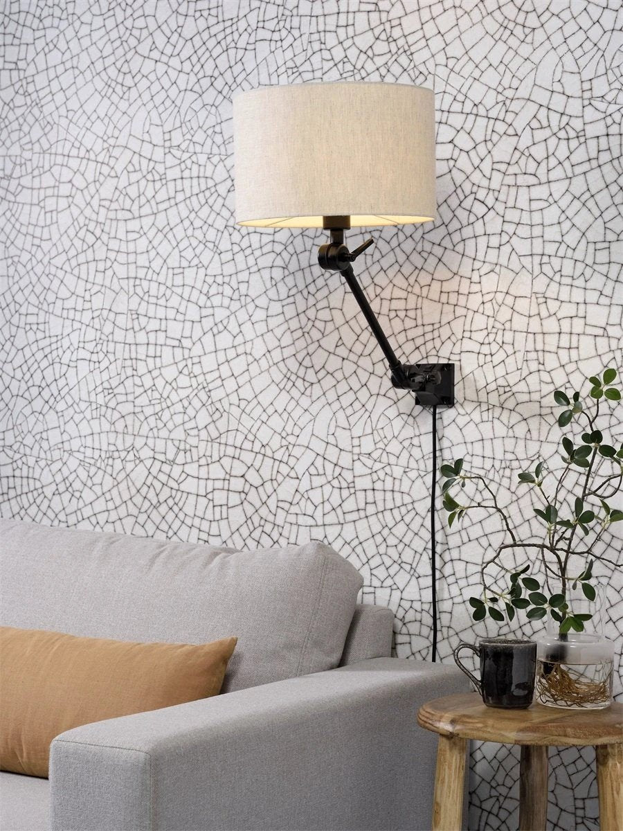 Wandlamp Amsterdam - Naturel/Zwart - 65x32x45cm by it's about RoMi