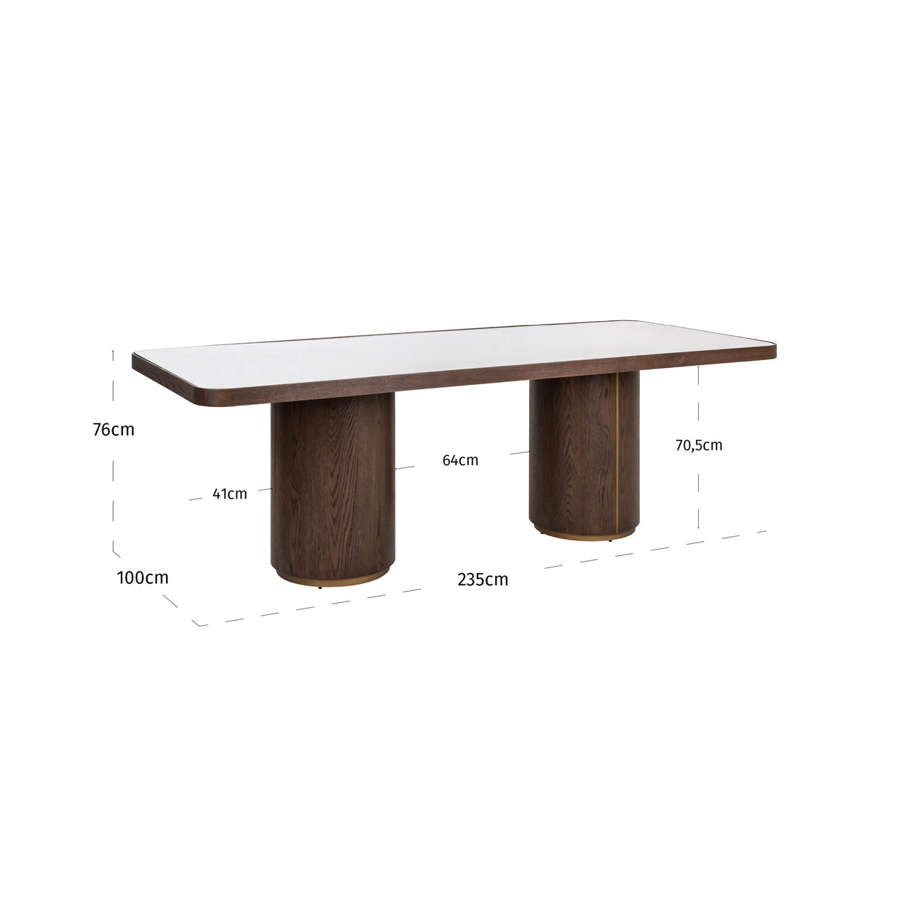 Eettafel Willox bruin 235 inclusief glas