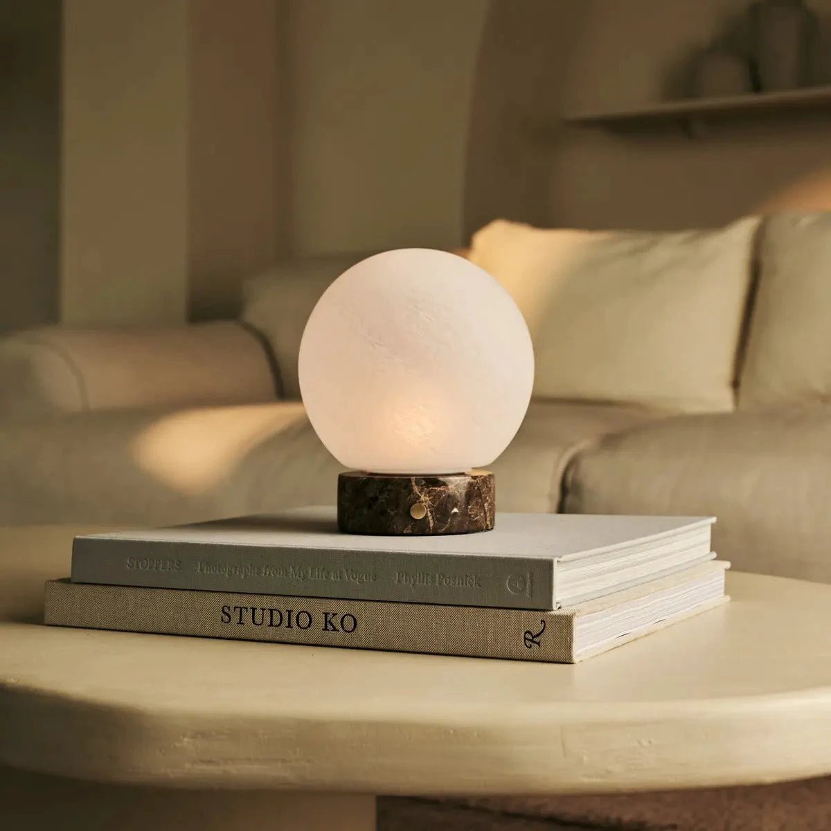 Tafellamp oplaadbaar Heem Brown/Emperador Dark by Tavellio - Amsterdam