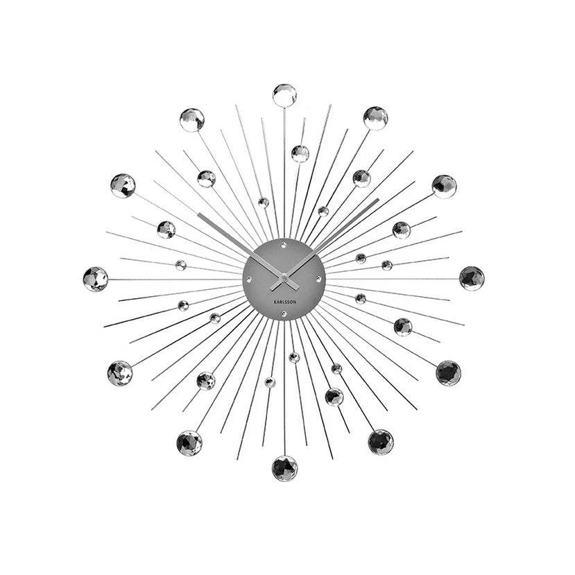 Wandklok Sunburst Groot Zilver by Karlsson