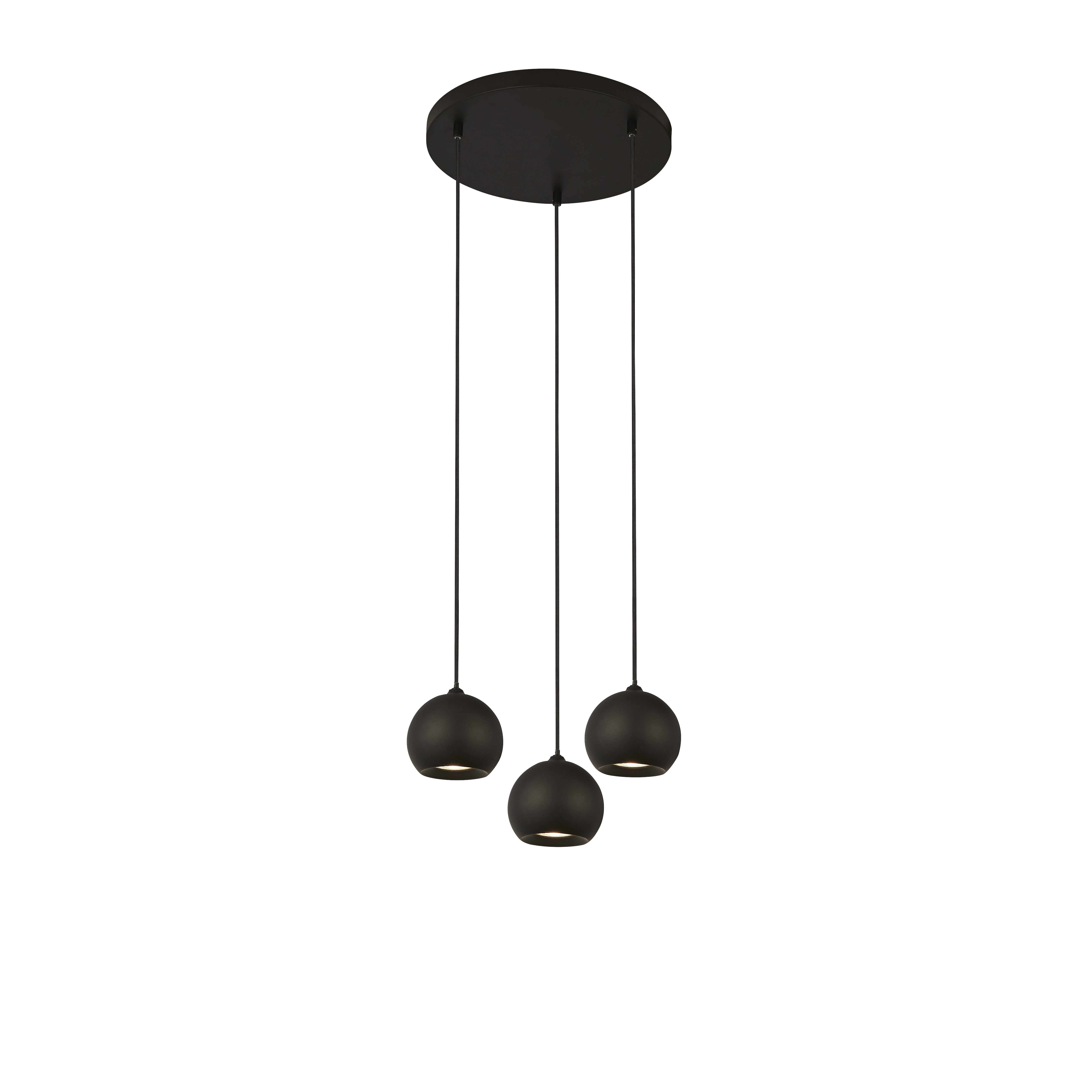 Eindhoven 3Lt Pendant - Sand Black Metal