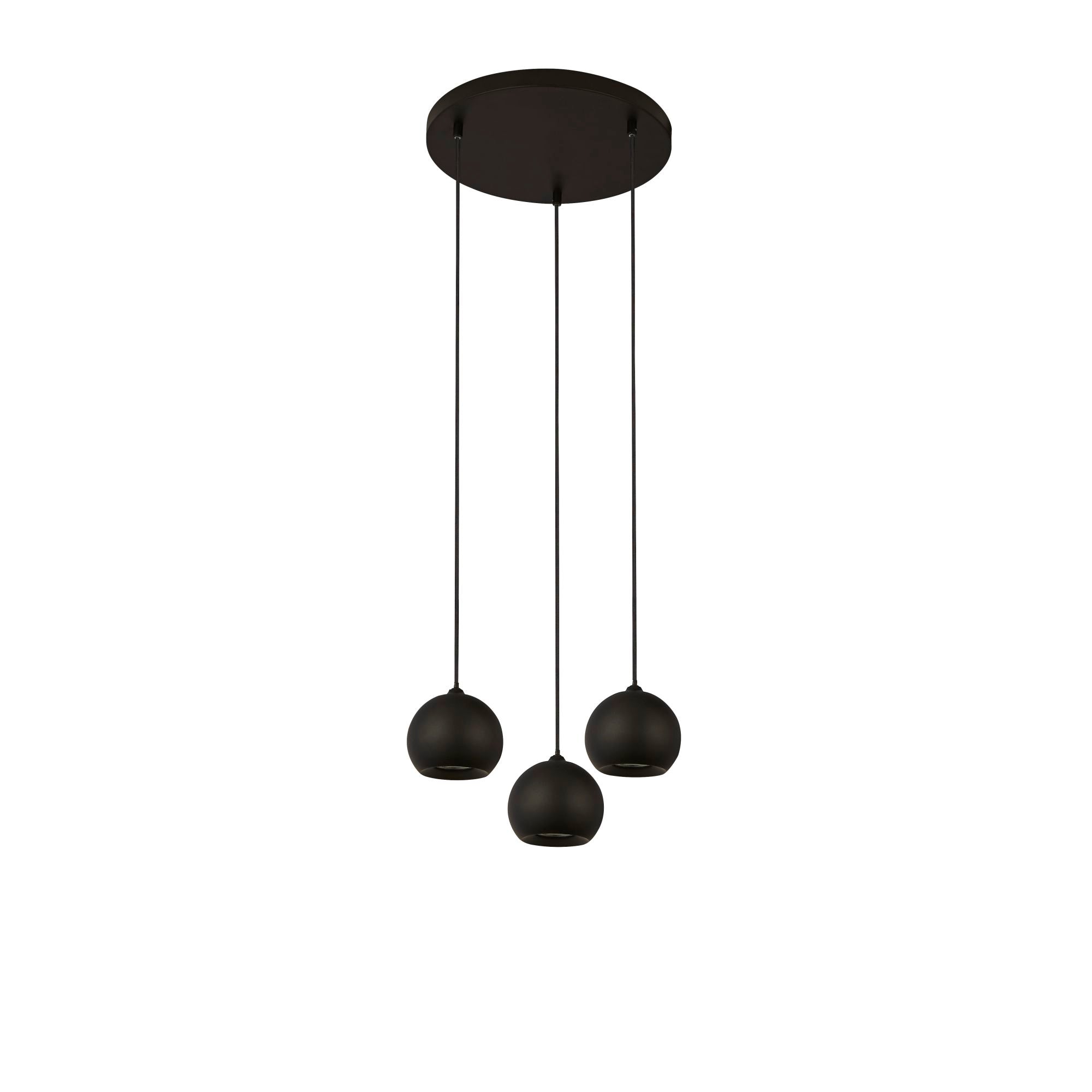 Hanglamp Eindhoven 3Lt - Sand Black Metal by Searchlight