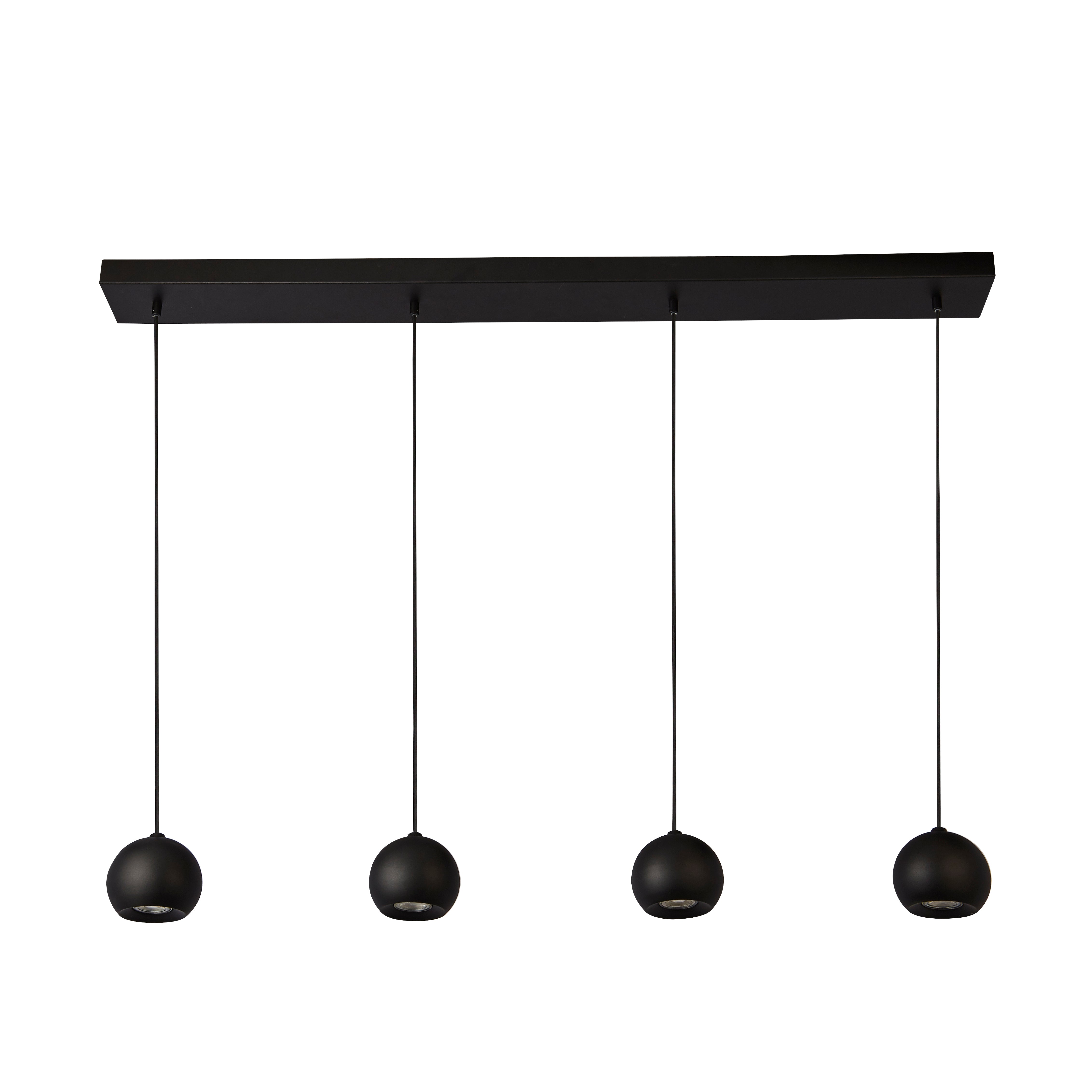 Eindhoven 4Lt Bar Pendant - Sand Black Metal