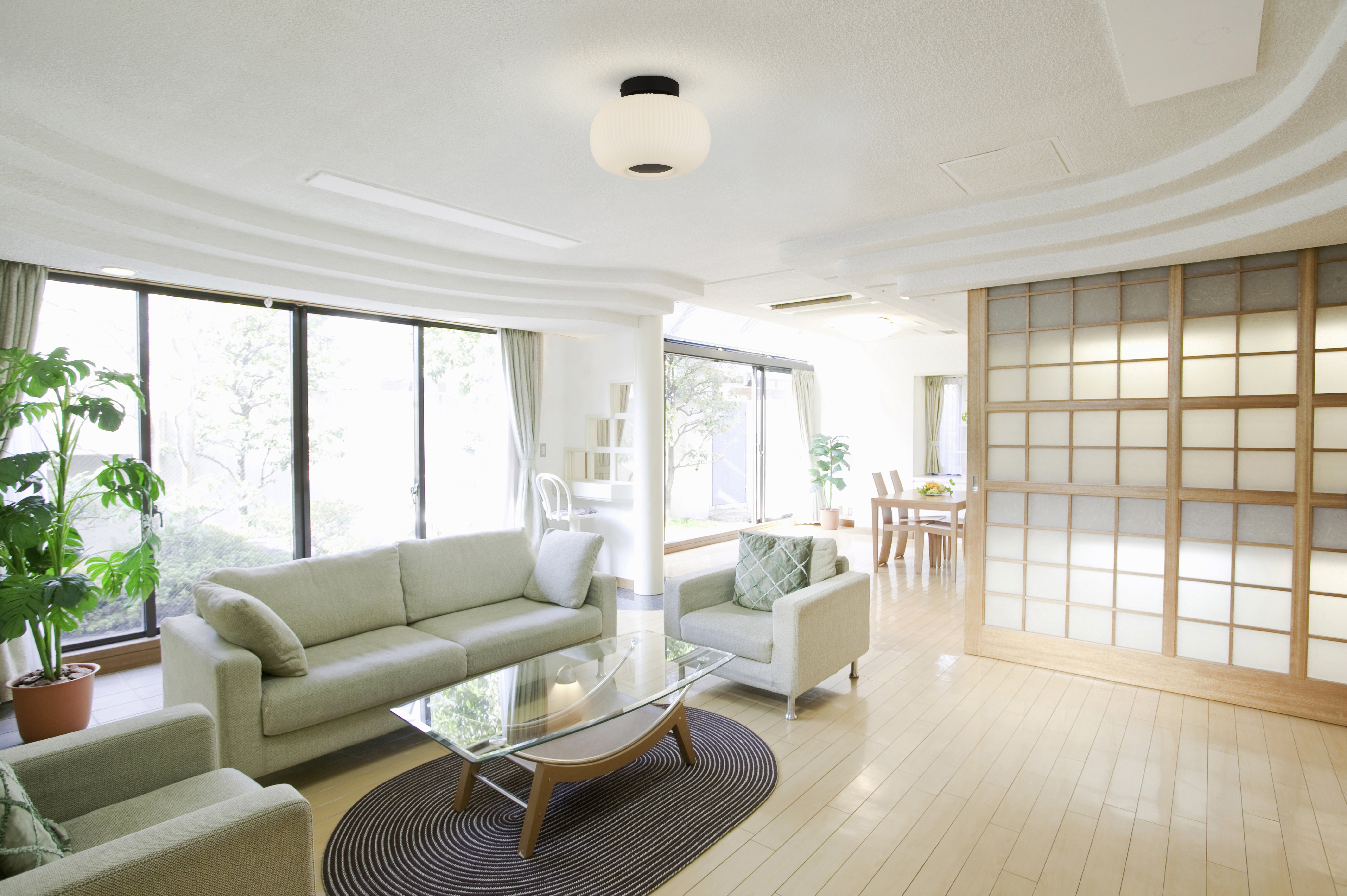 Lumina Flush - Black Metal & Opal Ribbed Glass