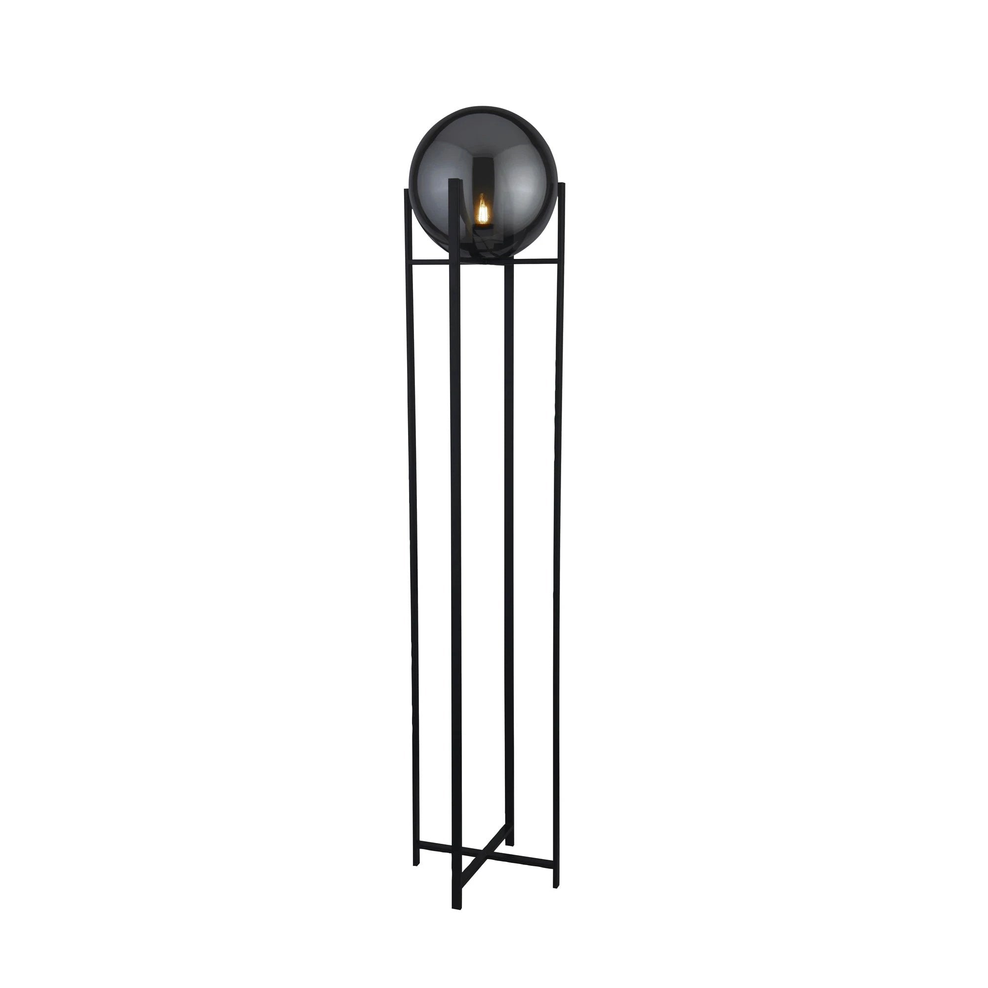 Vloerlamp Amsterdam - Black Metal & Smoked Glass by Searchlight