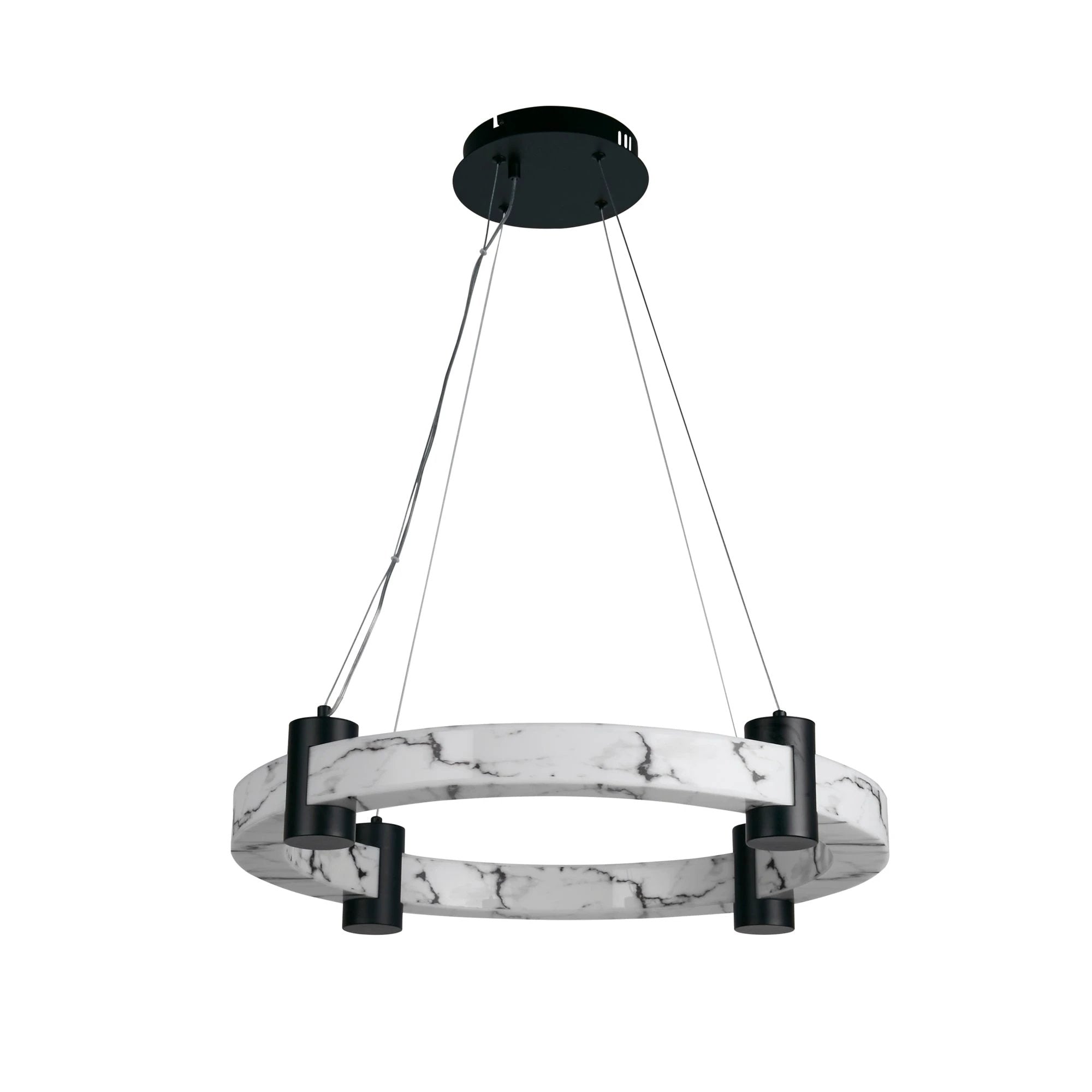 Hanglamp Moonbeam LED, Black Metal & Marbleised Resin by Searchlight
