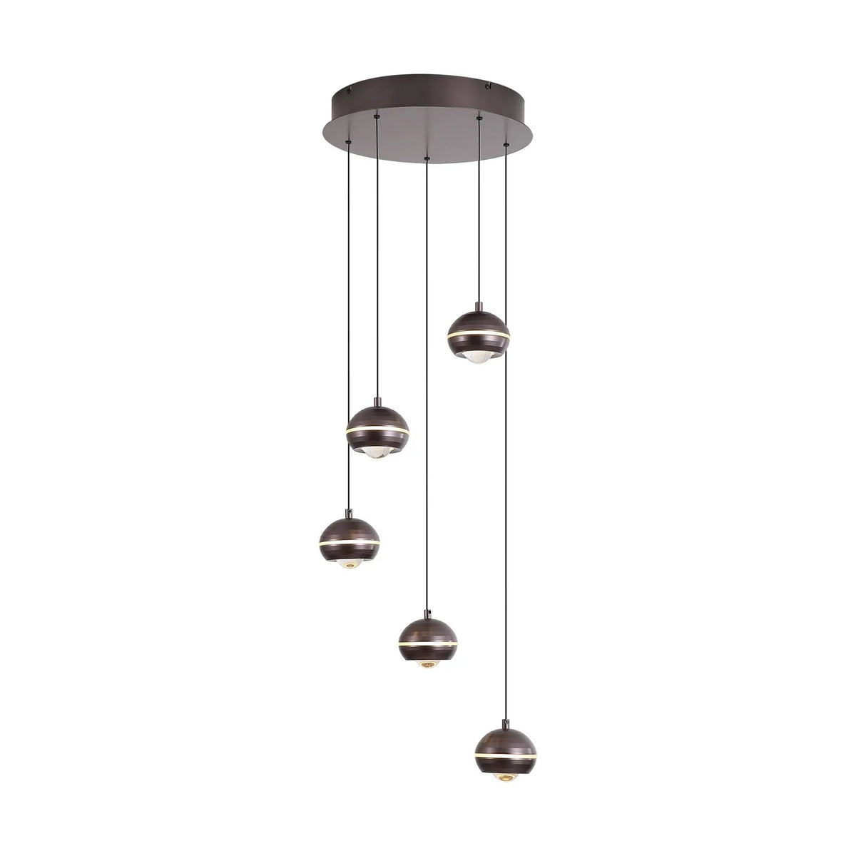 Hanglamp Meteor 5-lichts - Black Nickel by Searchlight