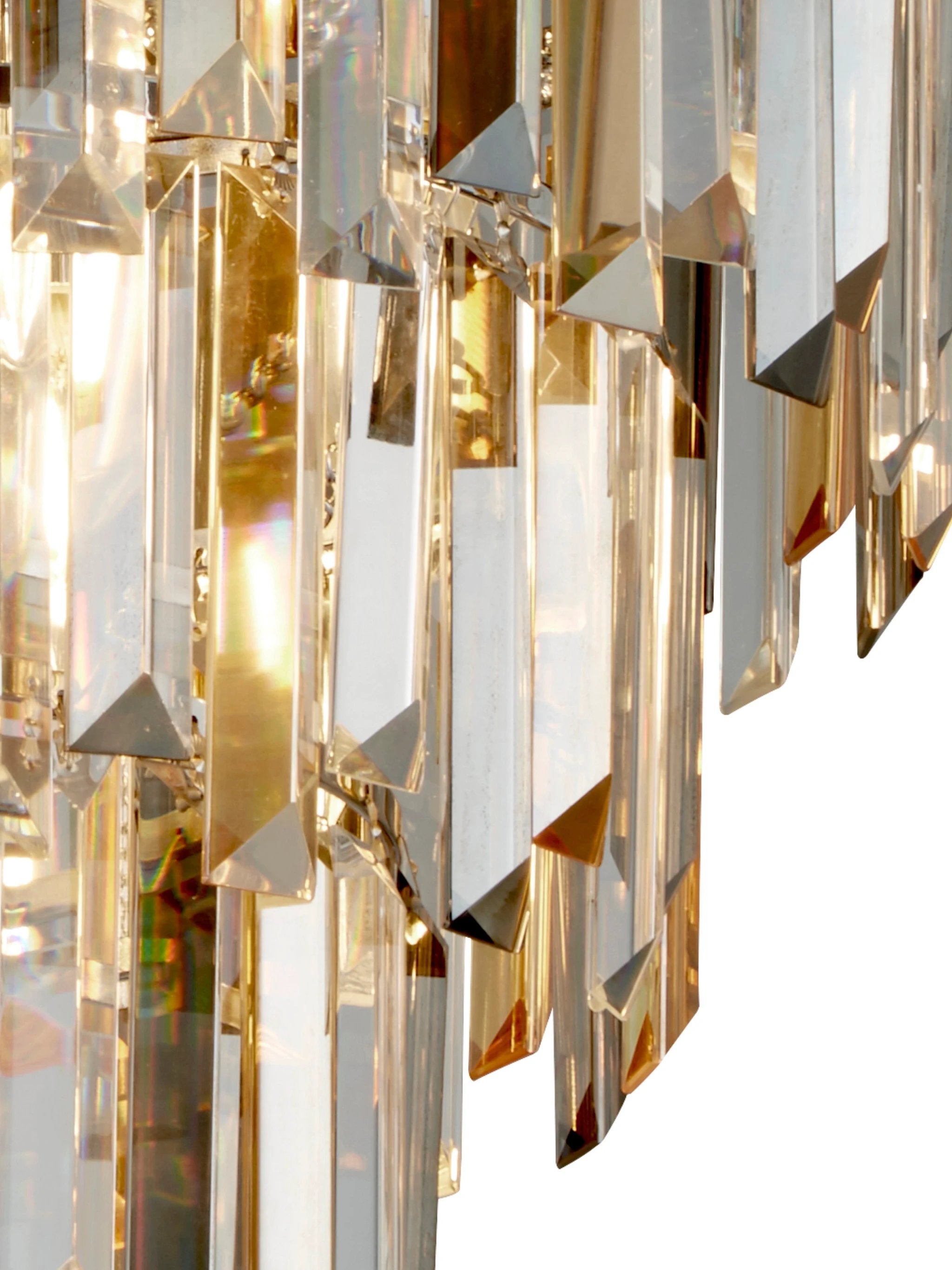 Hanglamp Clarissa 5Lt Chrome & Clear, Smoked & Amber Glass by Searchlight