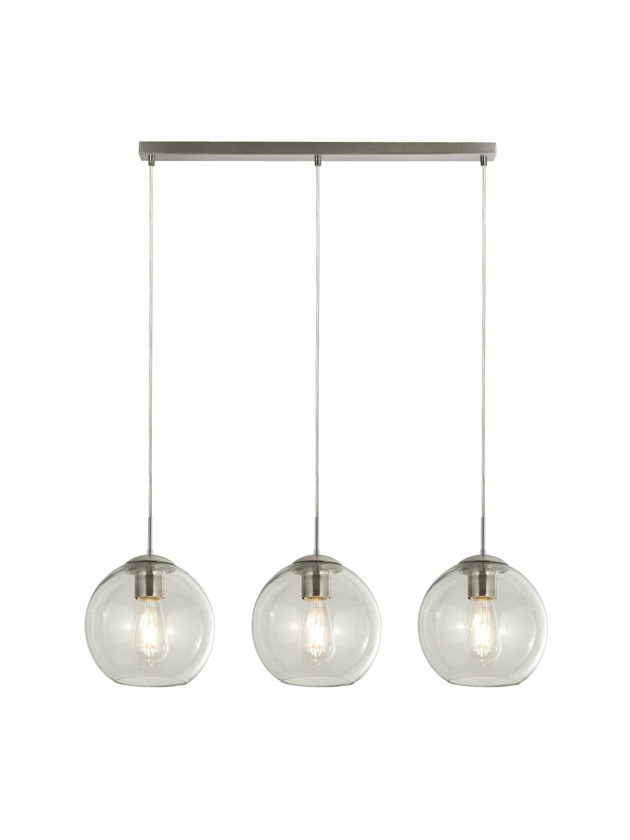 Hanglamp Balls 3Lt Ø20cm - Chrome & Clear Glass by Searchlight