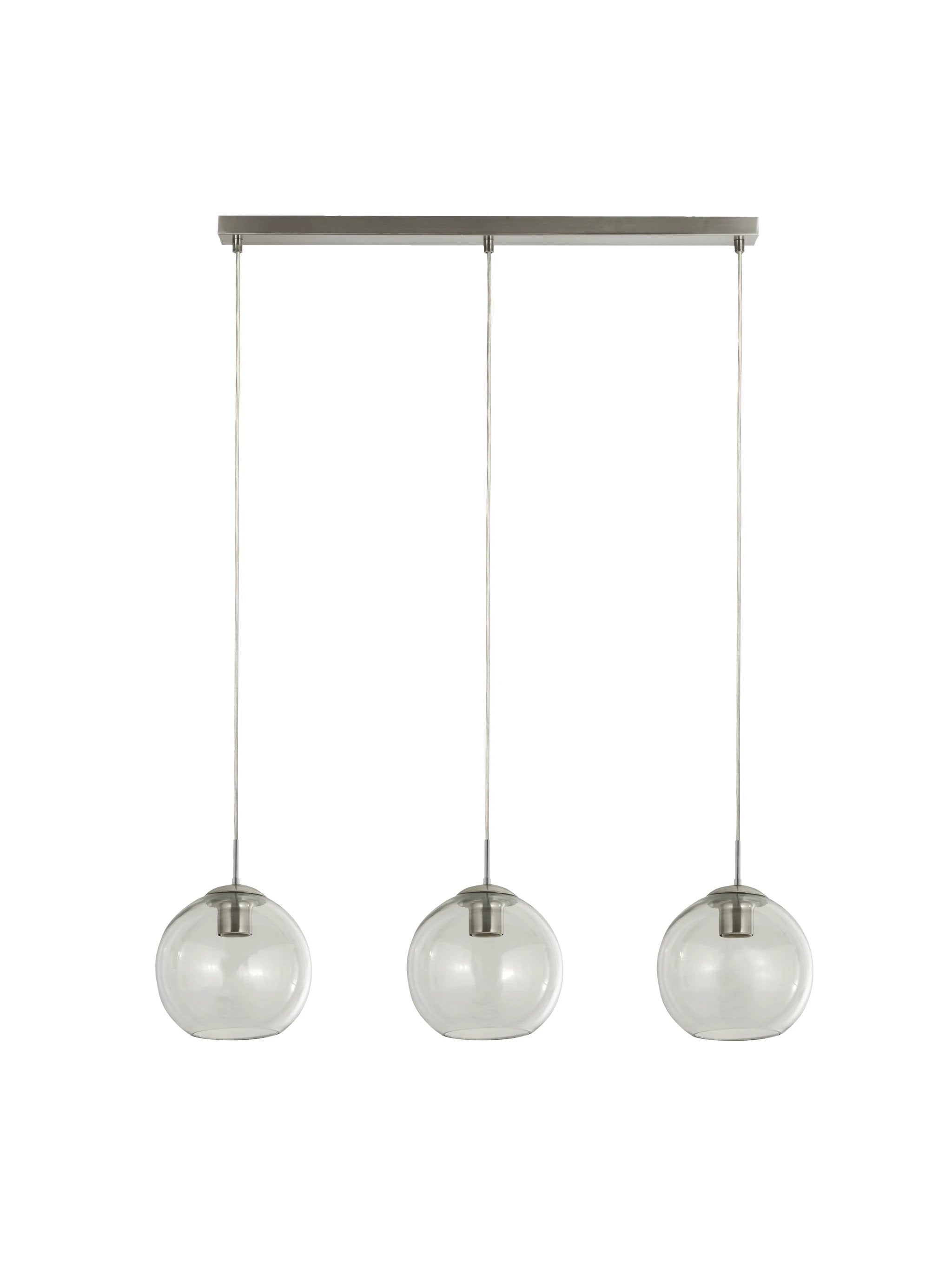 Hanglamp Balls 3Lt Ø20cm - Chrome & Clear Glass by Searchlight