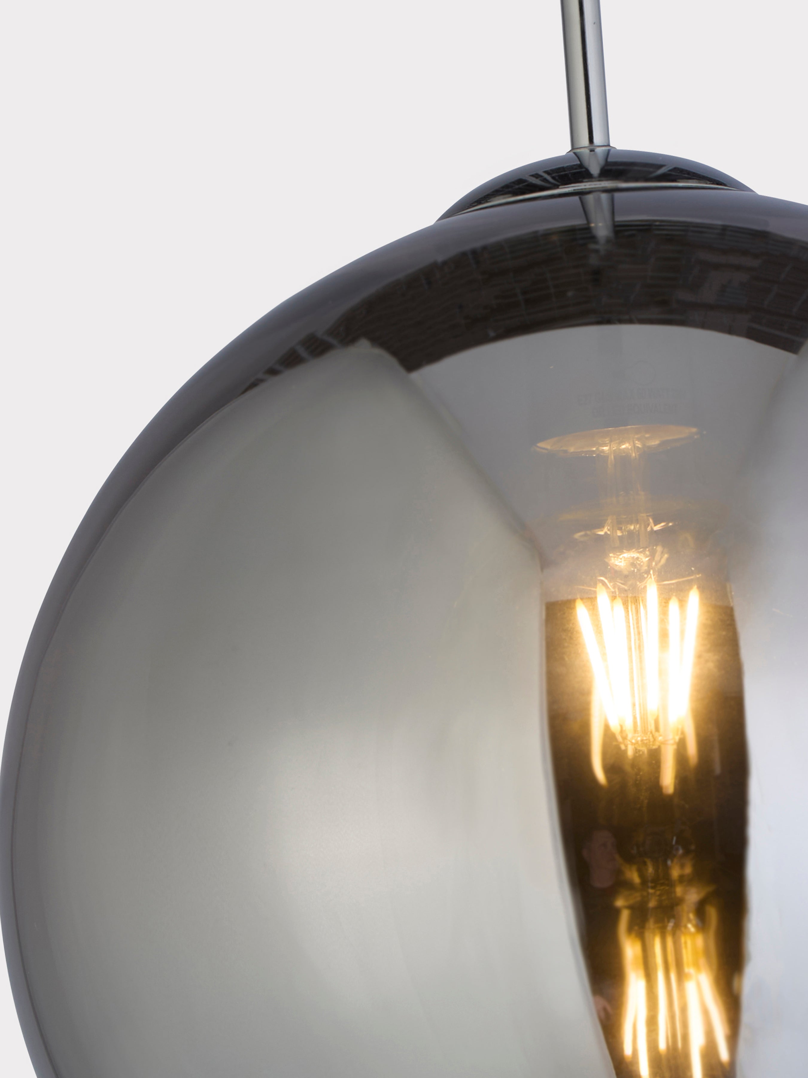 Balls Pendant - Chrome Metal & Smoked Glass