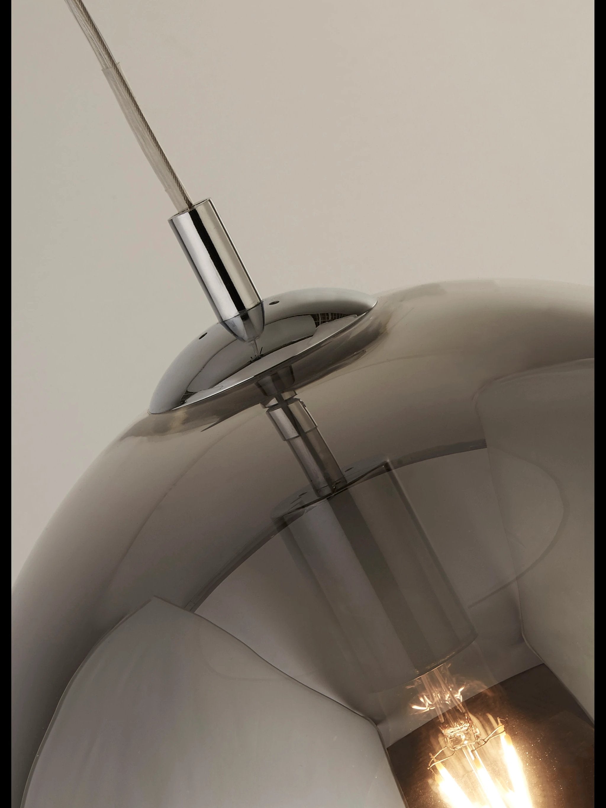 Hanglamp Balls - Chrome Metal & Smoked Glass by Searchlight