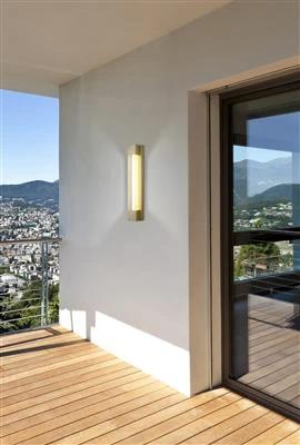 Wandlamp Sacramento OD LED - Stainless Steel, Painted Gold by Searchlight