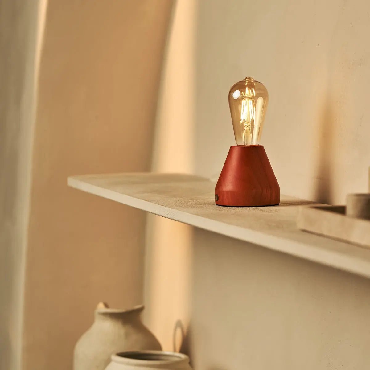 Tafellamp oplaadbaar Zavi kastanje bruin