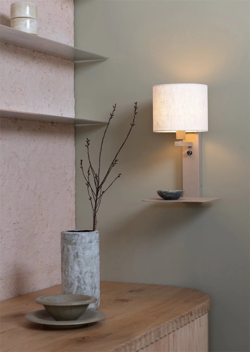 Wandlamp Florence met witte kap Ø18 x 15cm by it's about RoMi