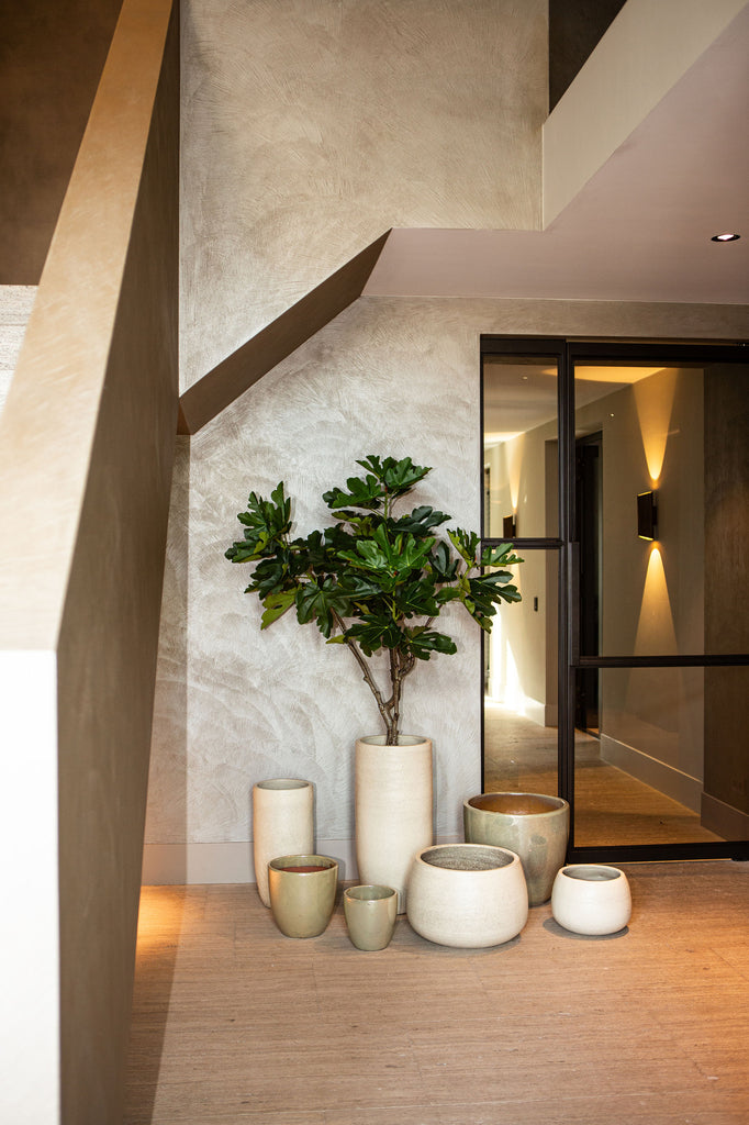 Dezzel Wit geglazuurde ronde keramische pot hoog SV2 - depauwwonen