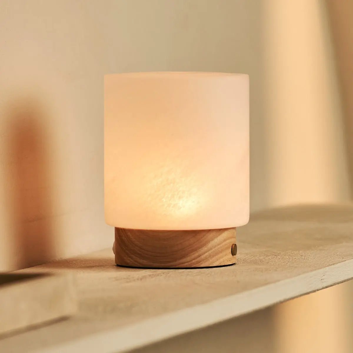 Tafellamp oplaadbaar Pien lichtbruin hout