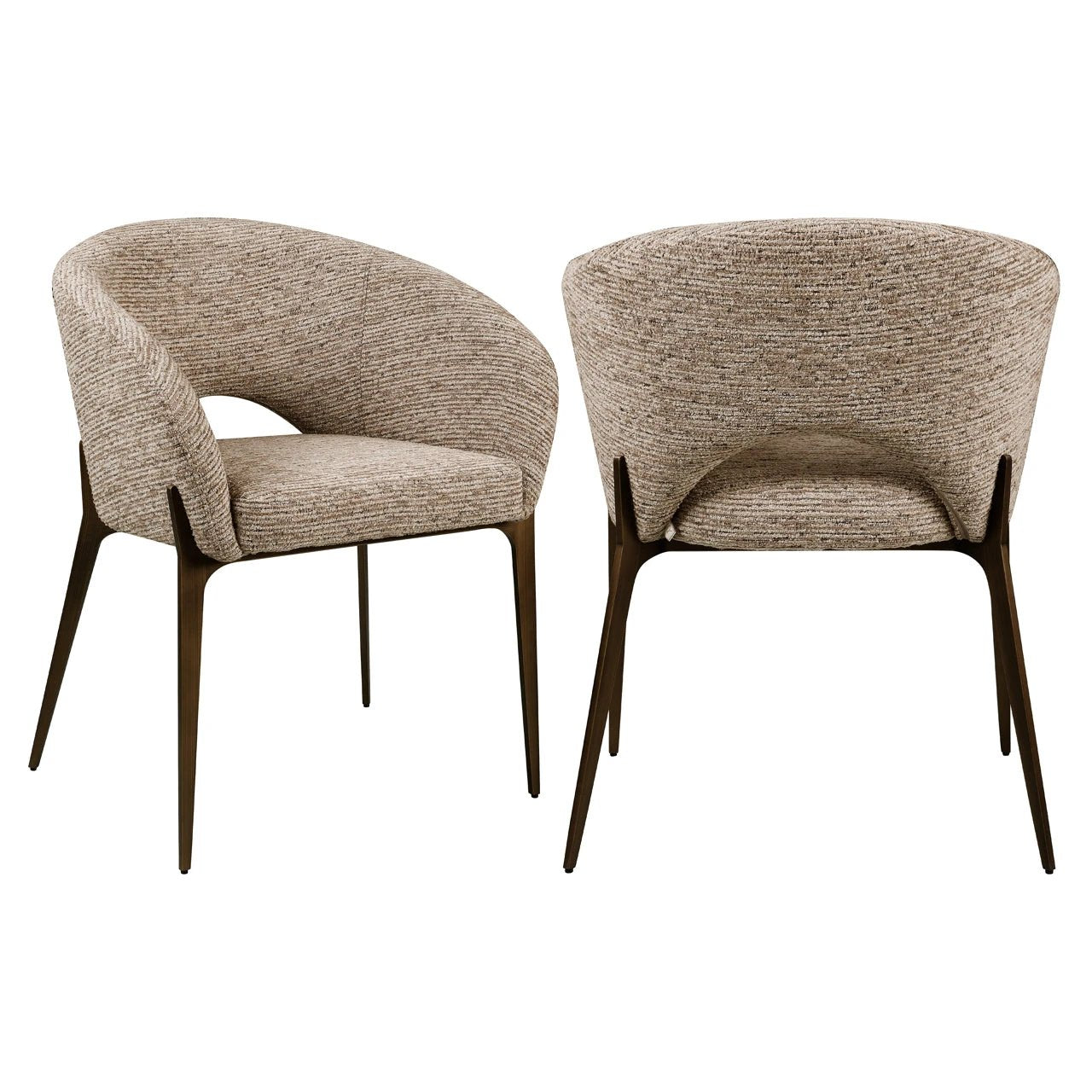 Eetkamerstoel Kenzi mocca lineair brandvertragend by Richmond Interiors
