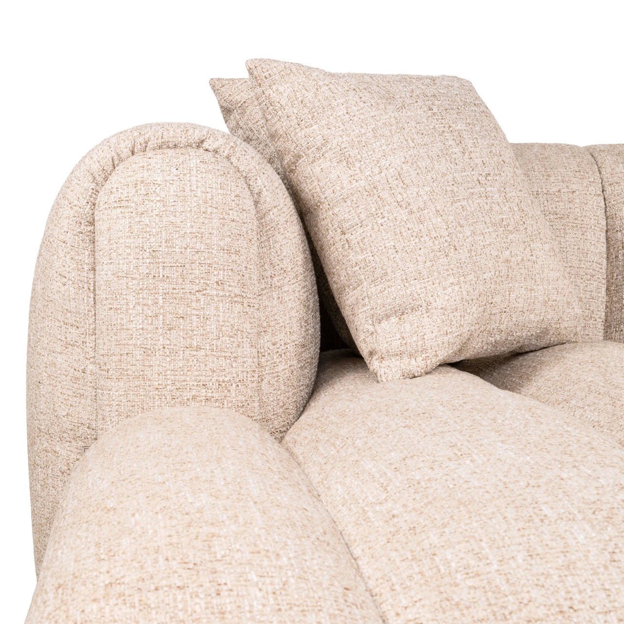 Bank Novaro crème tweed lounge links vlamvertragend by Richmond Interiors