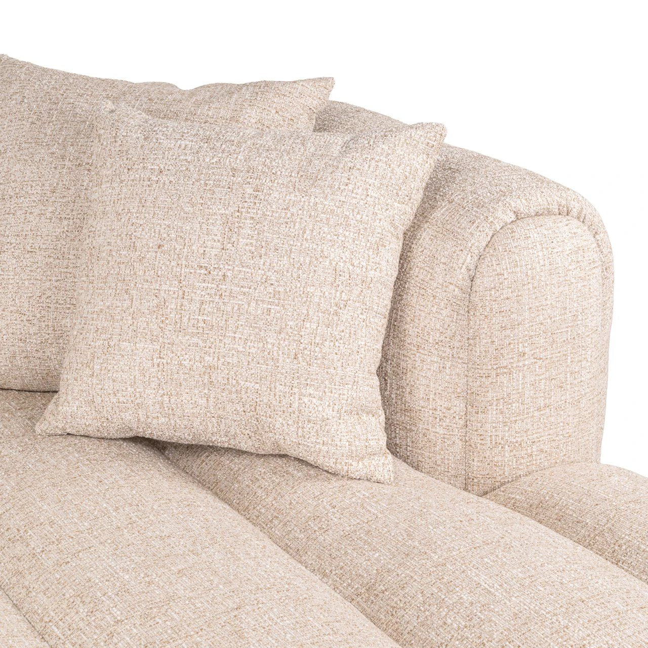 Loungebank Novaro crème tweed rechts brandvertragend by Richmond Interiors