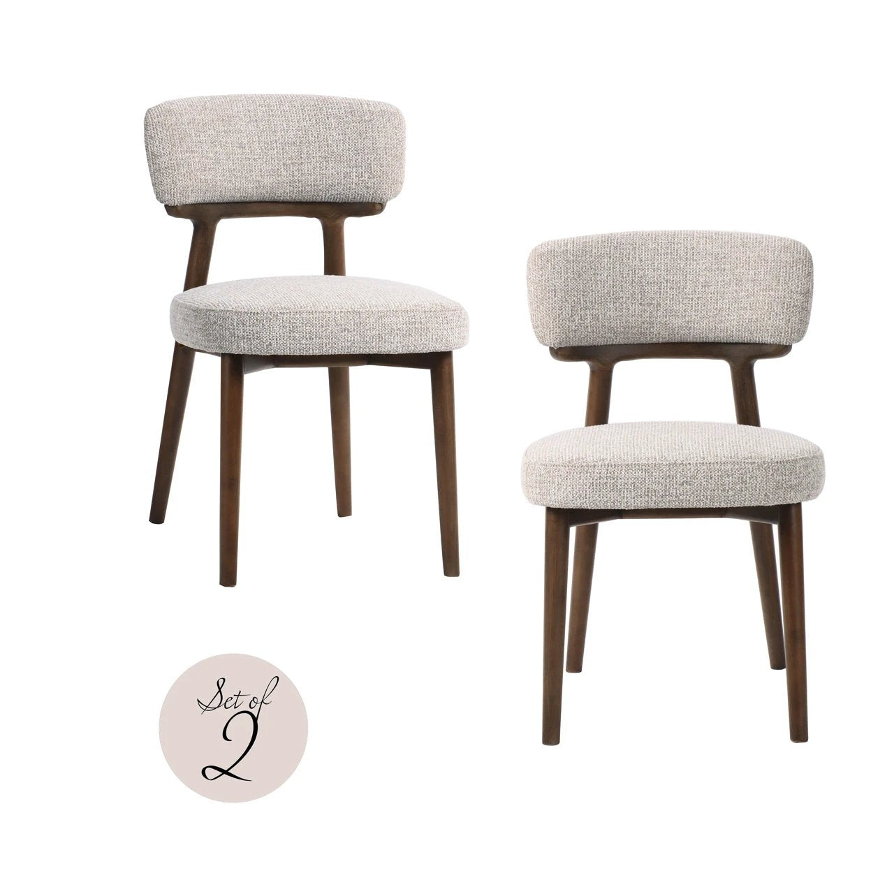 Eetkamerstoel Basker naturel chique brandvertragend (Set van 2) by Richmond Interiors