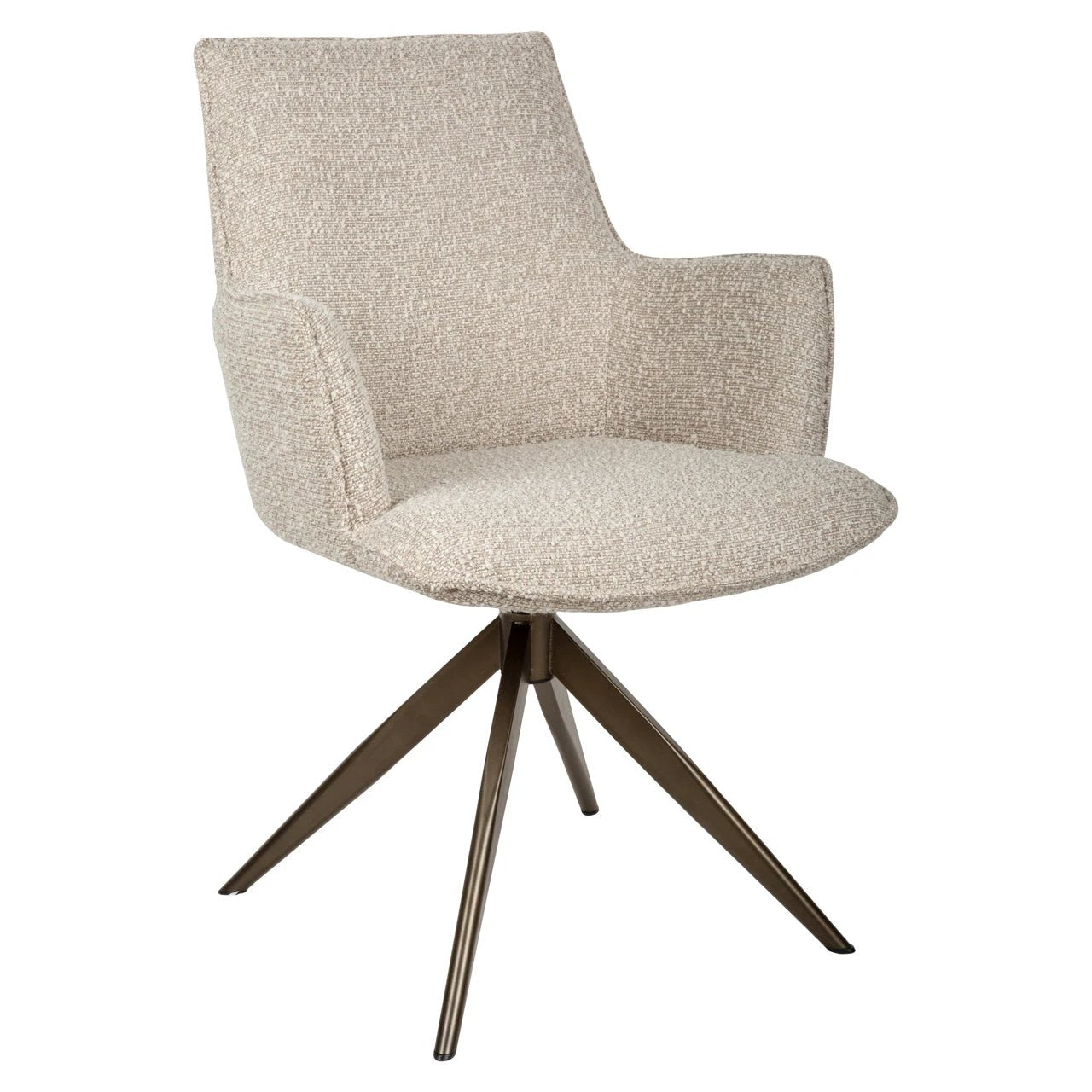 Eetkamerstoel Dakota naturel chunky draaibaar met armleuning by Richmond Interiors