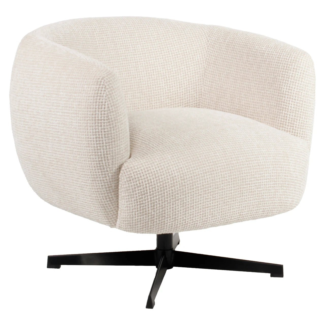 Loungefauteuil Estelle beige blokweefsel draaibaar by Richmond Interiors