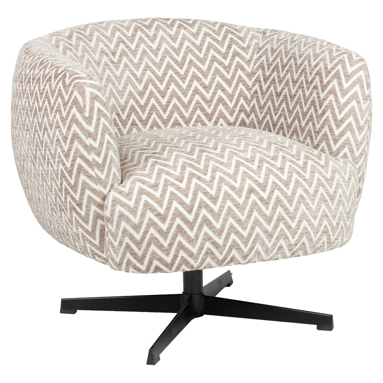 Loungestoel Estelle zandkleurig visgraat draaibaar by Richmond Interiors