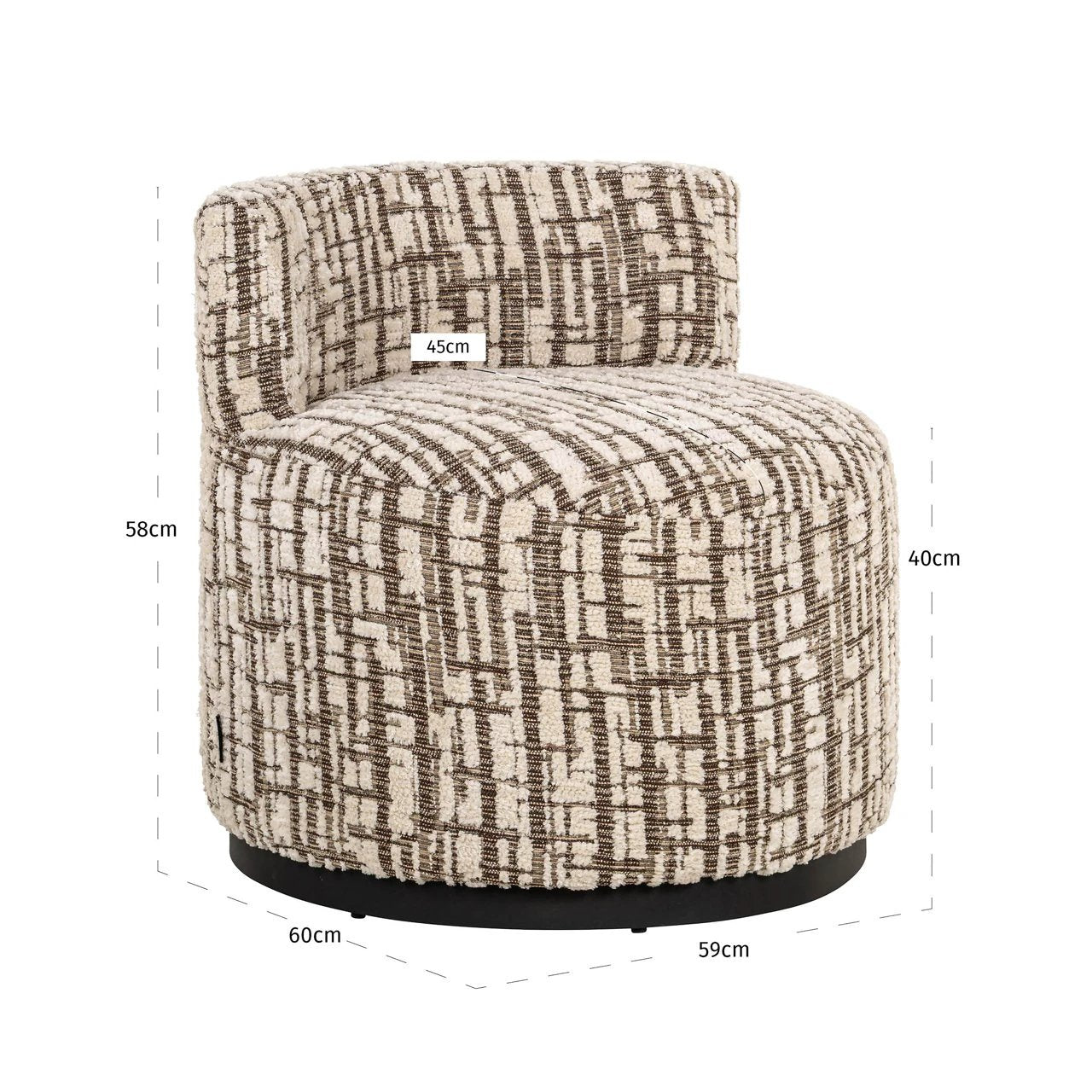 Loungestoel Franny bruin labyrint by Richmond Interiors