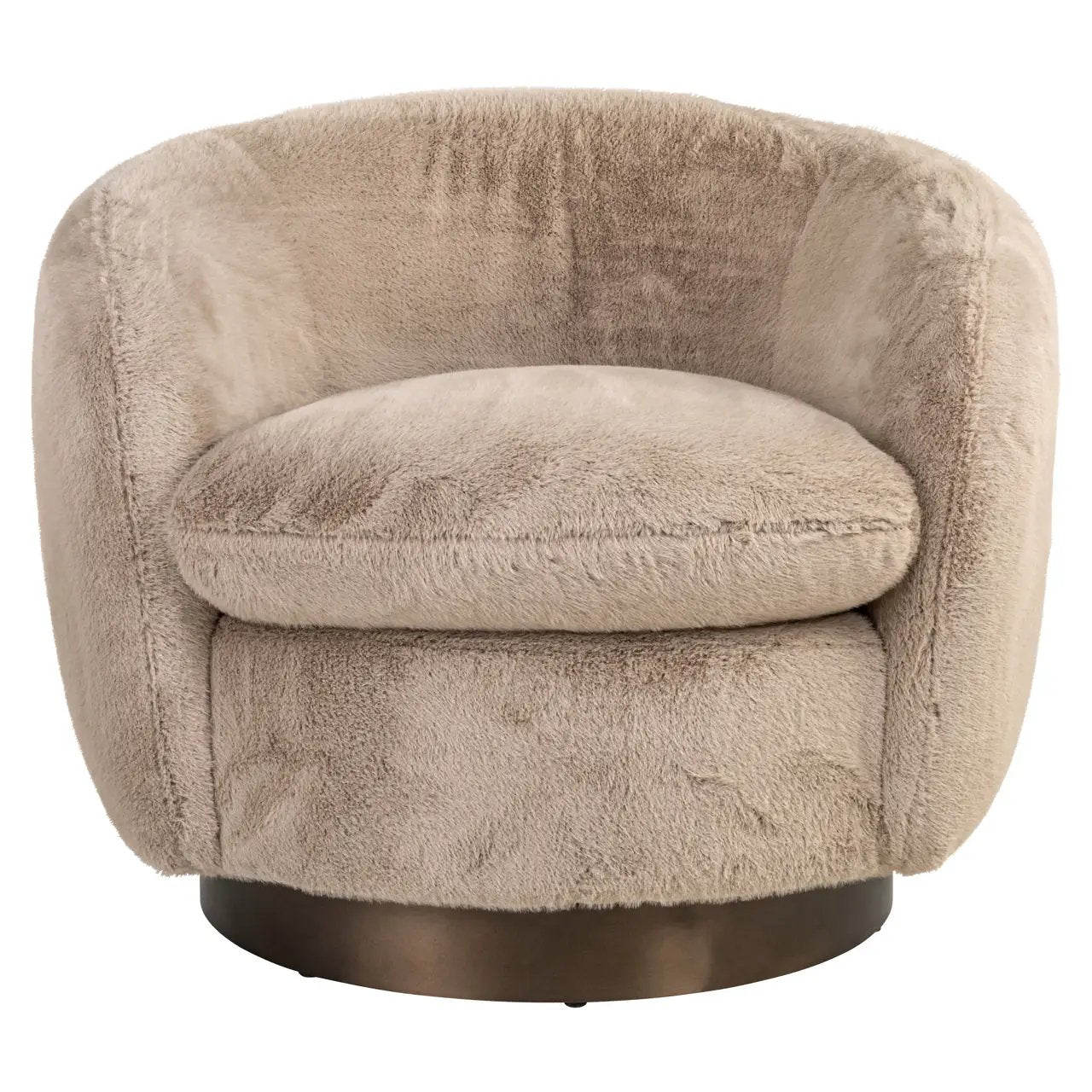 Loungestoel Colmar khaki pluizig draaibaar by Richmond Interiors