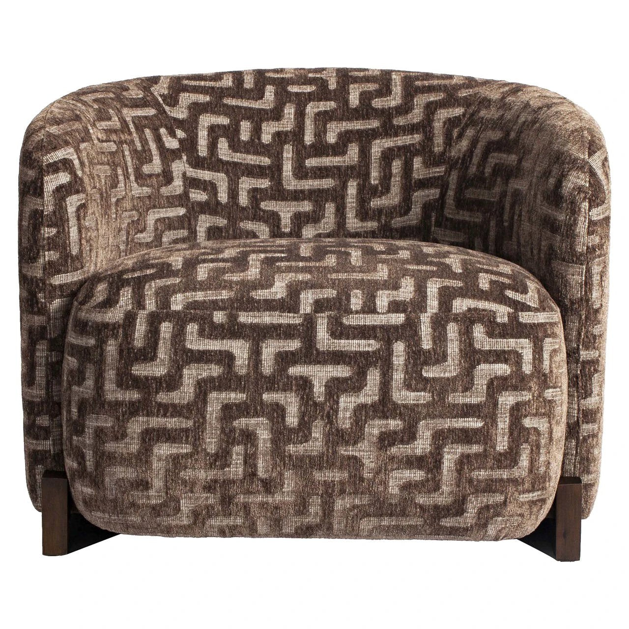 Loungestoel Hannah bruin labyrint brandvertragend by Richmond Interiors