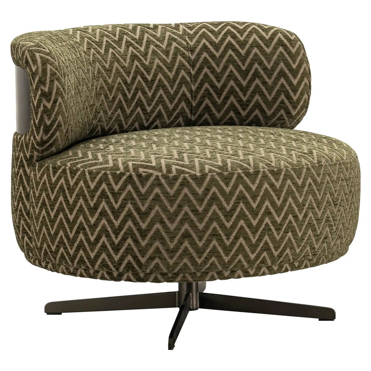 Loungestoel Lauren mos met chevronpatroon, draaibaar by Richmond Interiors