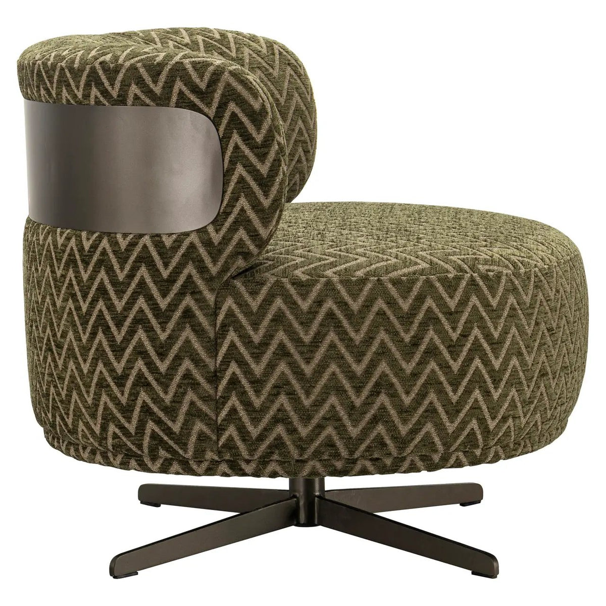Loungestoel Lauren mos met chevronpatroon, draaibaar by Richmond Interiors