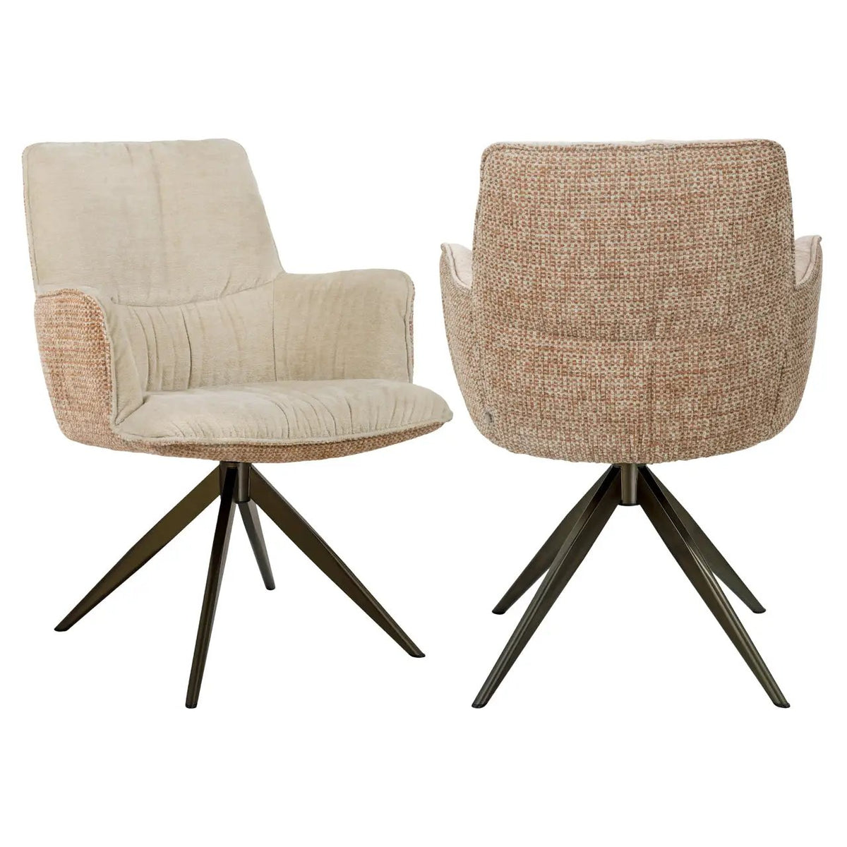 Eetkamerstoel Chase gemberkleurige jacquard draaibaar by Richmond Interiors