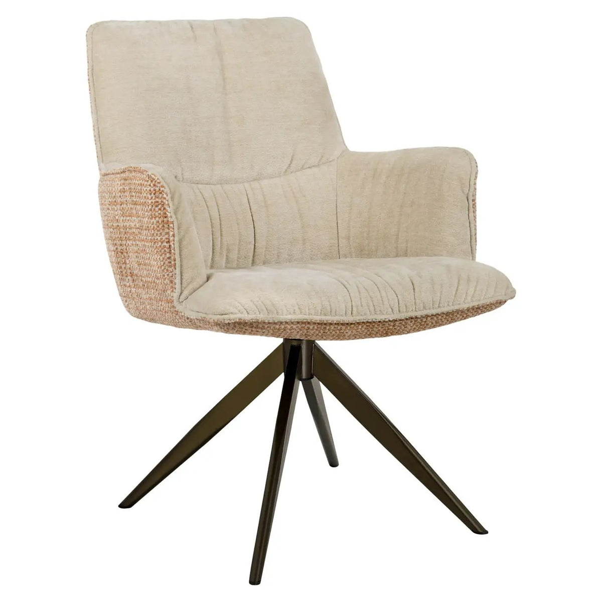 Eetkamerstoel Chase gemberkleurige jacquard draaibaar by Richmond Interiors