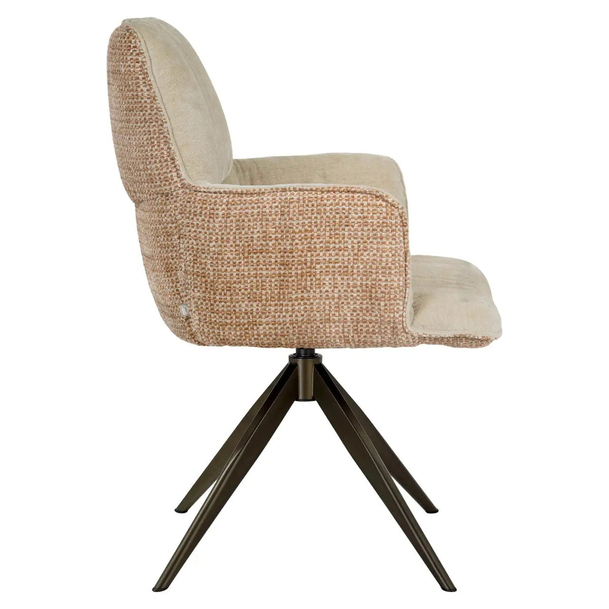 Eetkamerstoel Chase gemberkleurige jacquard draaibaar by Richmond Interiors