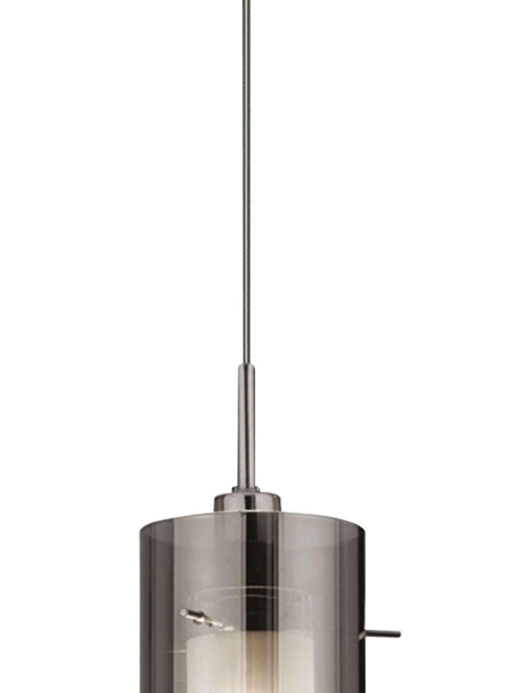 Hanglamp Duo II - Satin Silver & Smoked Glass by Searchlight