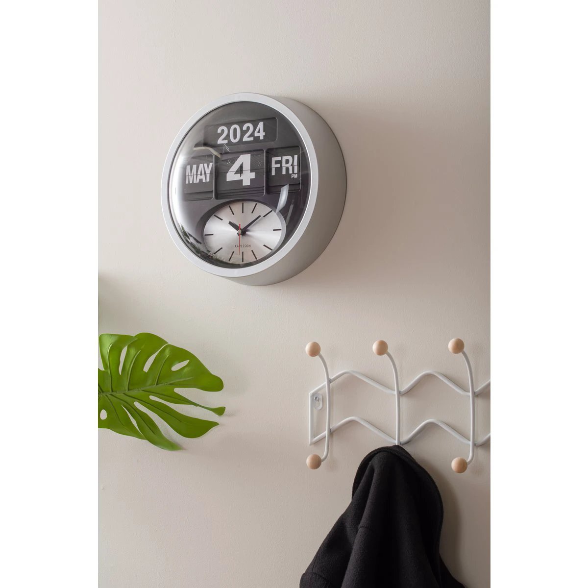 Wandklok Round Flip Zilver by Karlsson