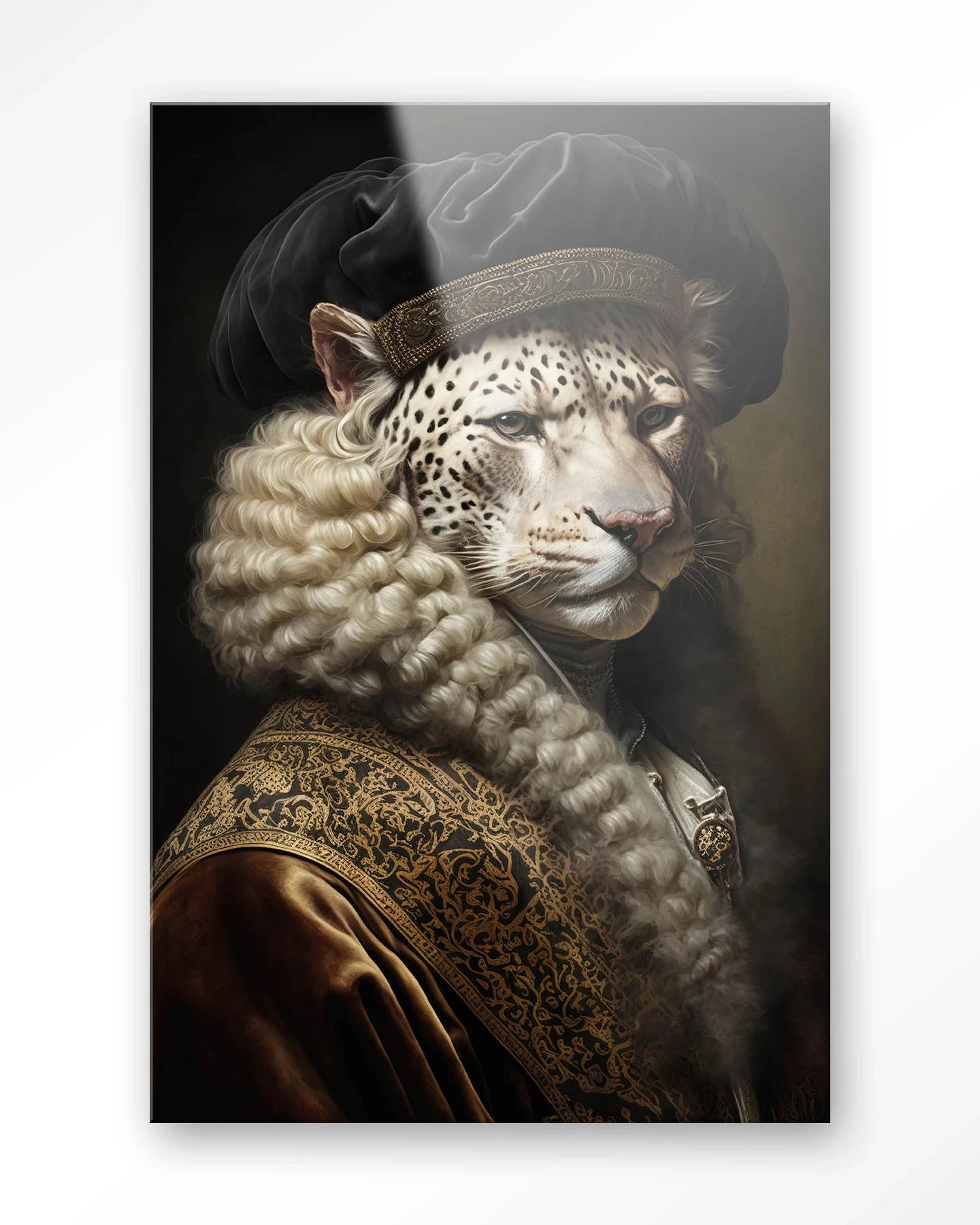 Snow Leopard - Moderne Wanddecoratie | Artprint, Glass Art & Wandkleed by Urban Cotton