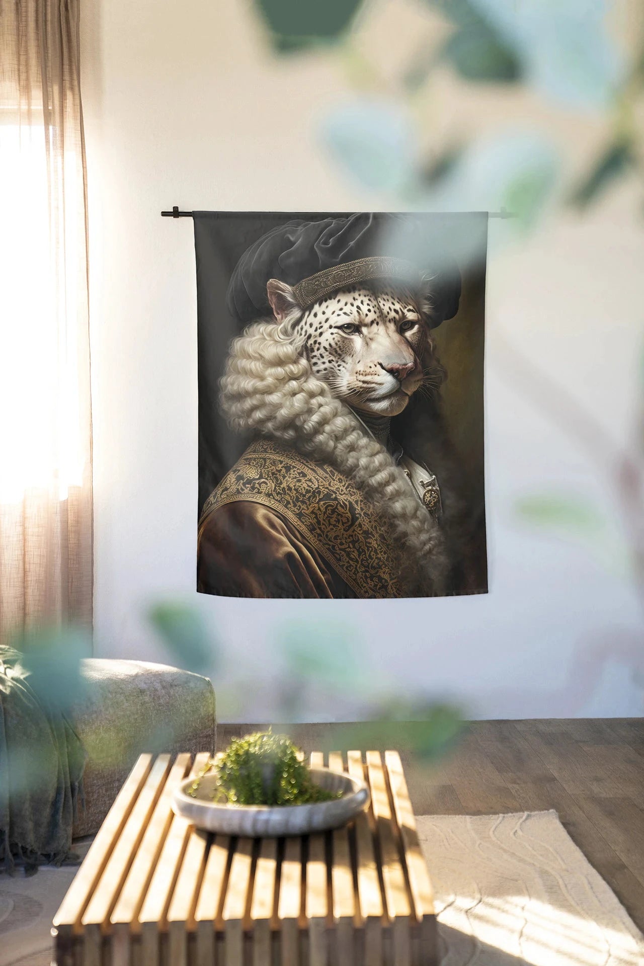 Snow Leopard - Moderne Wanddecoratie | Artprint, Glass Art & Wandkleed by Urban Cotton