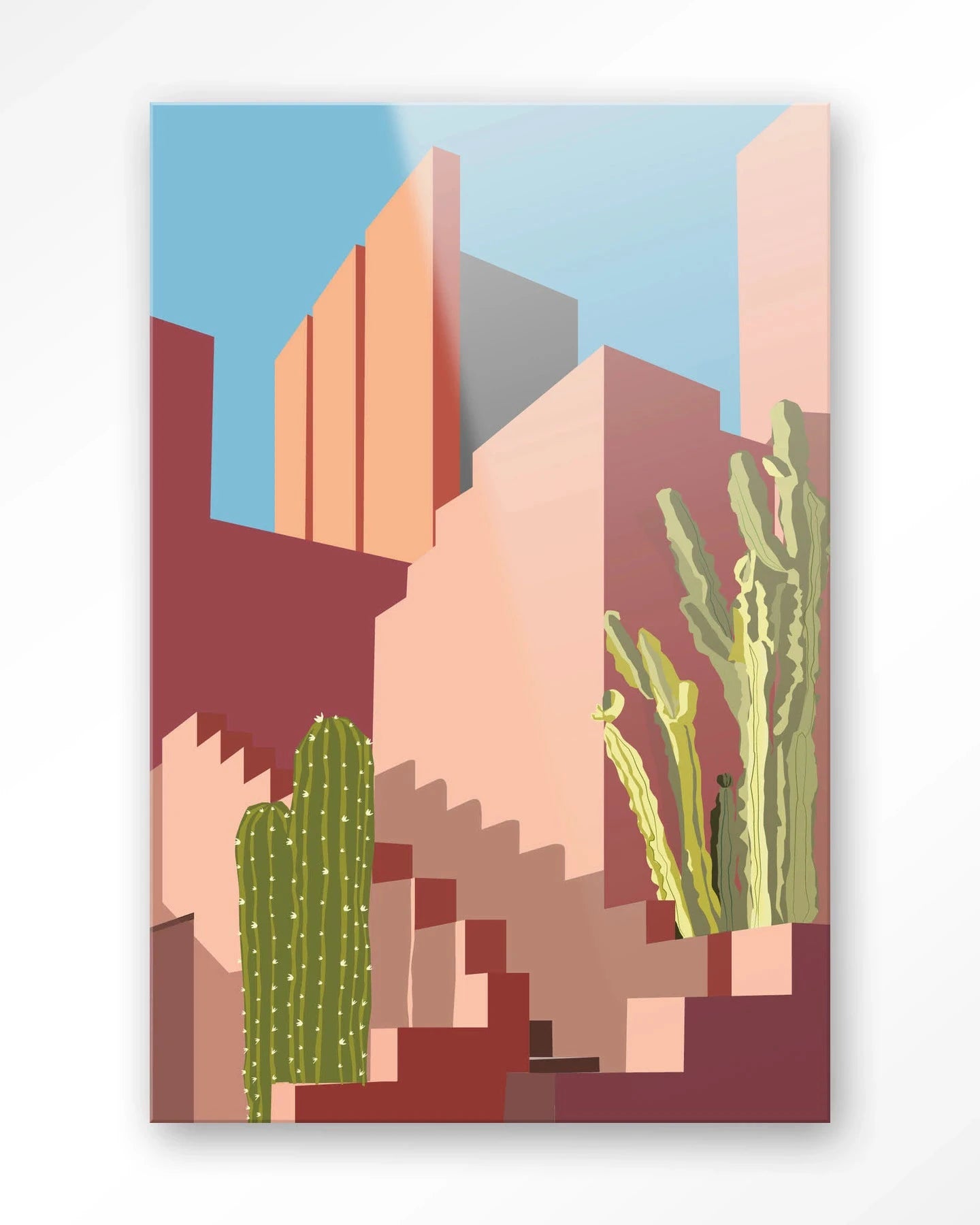 Botanical Stairs - Moderne Wanddecoratie | Artprint, Glass Art & Wandkleed by Urban Cotton