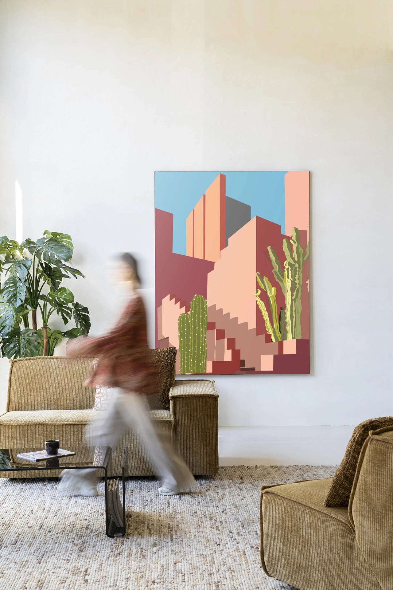 Botanical Stairs - Moderne Wanddecoratie | Artprint, Glass Art & Wandkleed by Urban Cotton