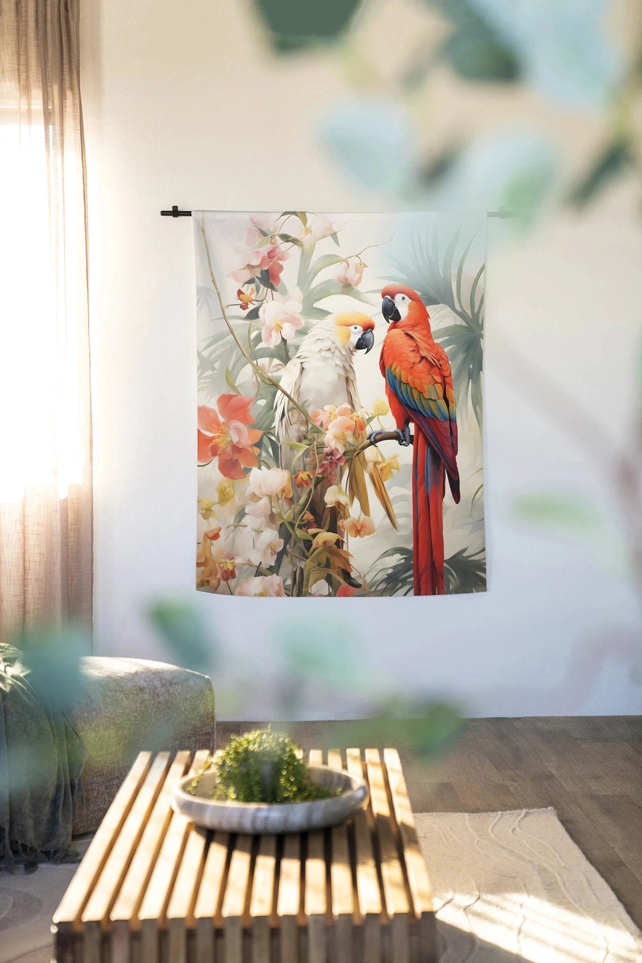 Lovebirds - Moderne Wanddecoratie | Artprint, Glass Art & Wandkleed by Urban Cotton