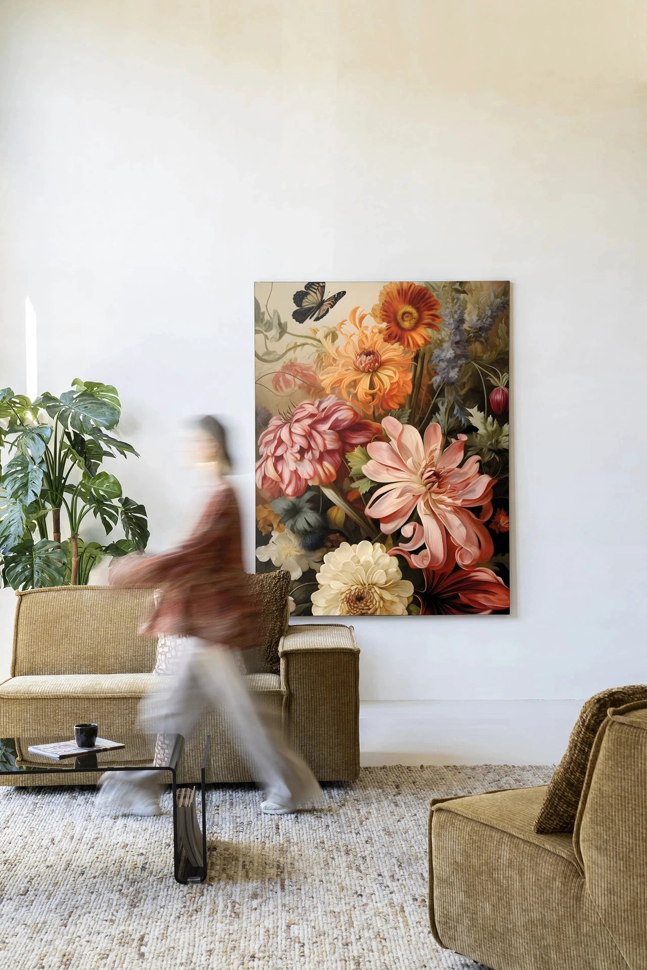 Vintage Flowers - Moderne Wanddecoratie | Artprint, Glass Art & Wandkleed by Urban Cotton