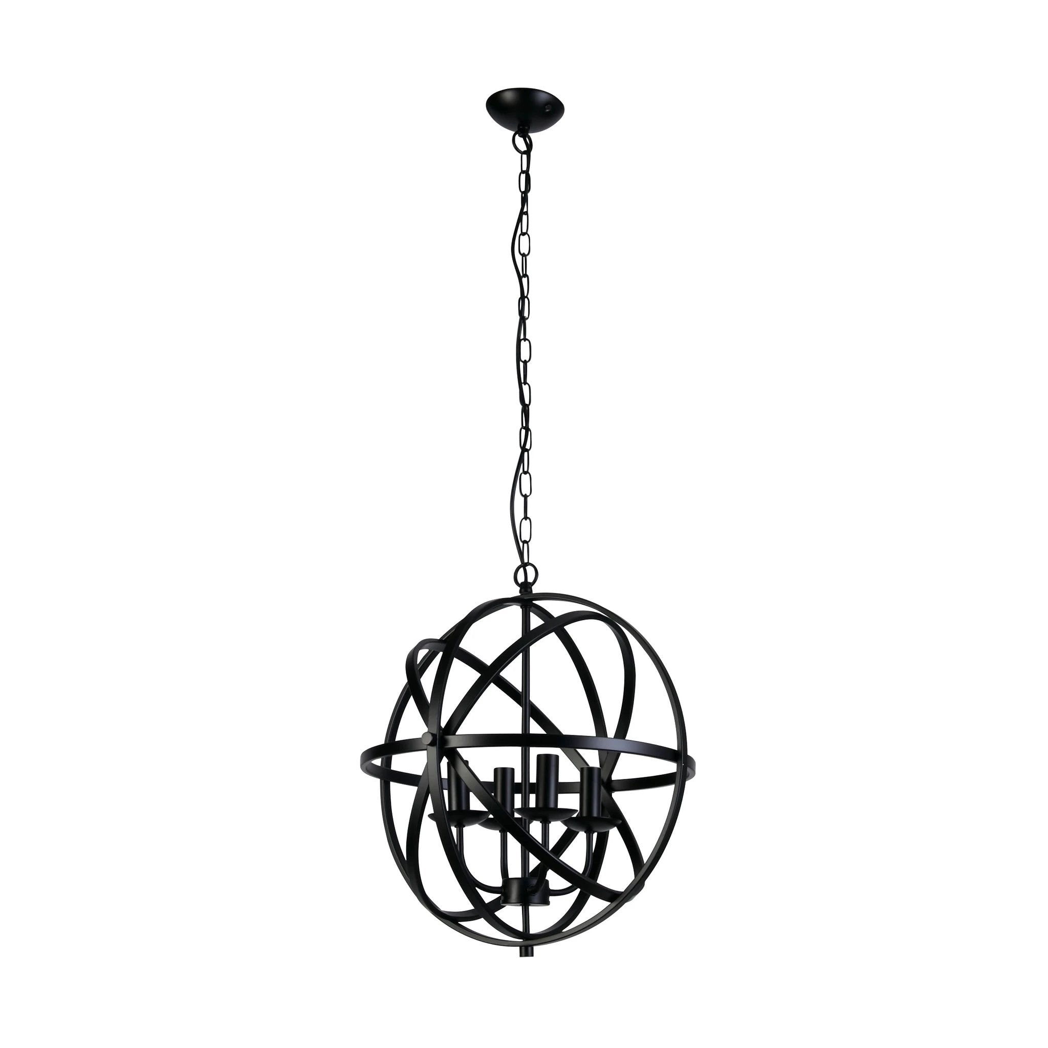 Hanglamp Orbit 4Lt Pendant Black Metal by Searchlight