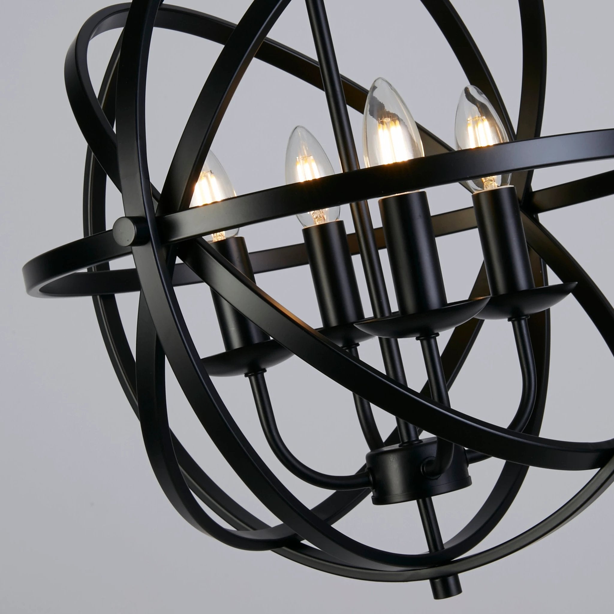 Hanglamp Orbit 4Lt Pendant Black Metal by Searchlight