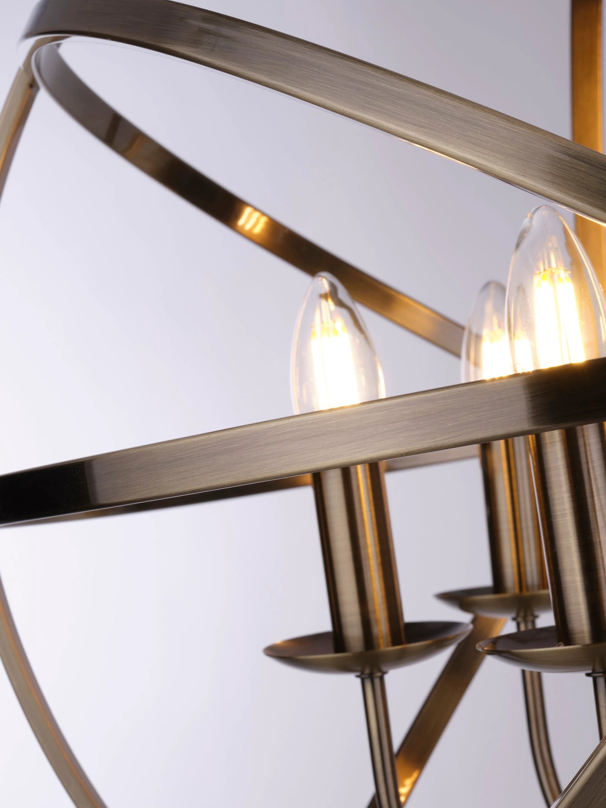 Hanglamp Orbit 6Lt Pendant Antique Brass Metal by Searchlight