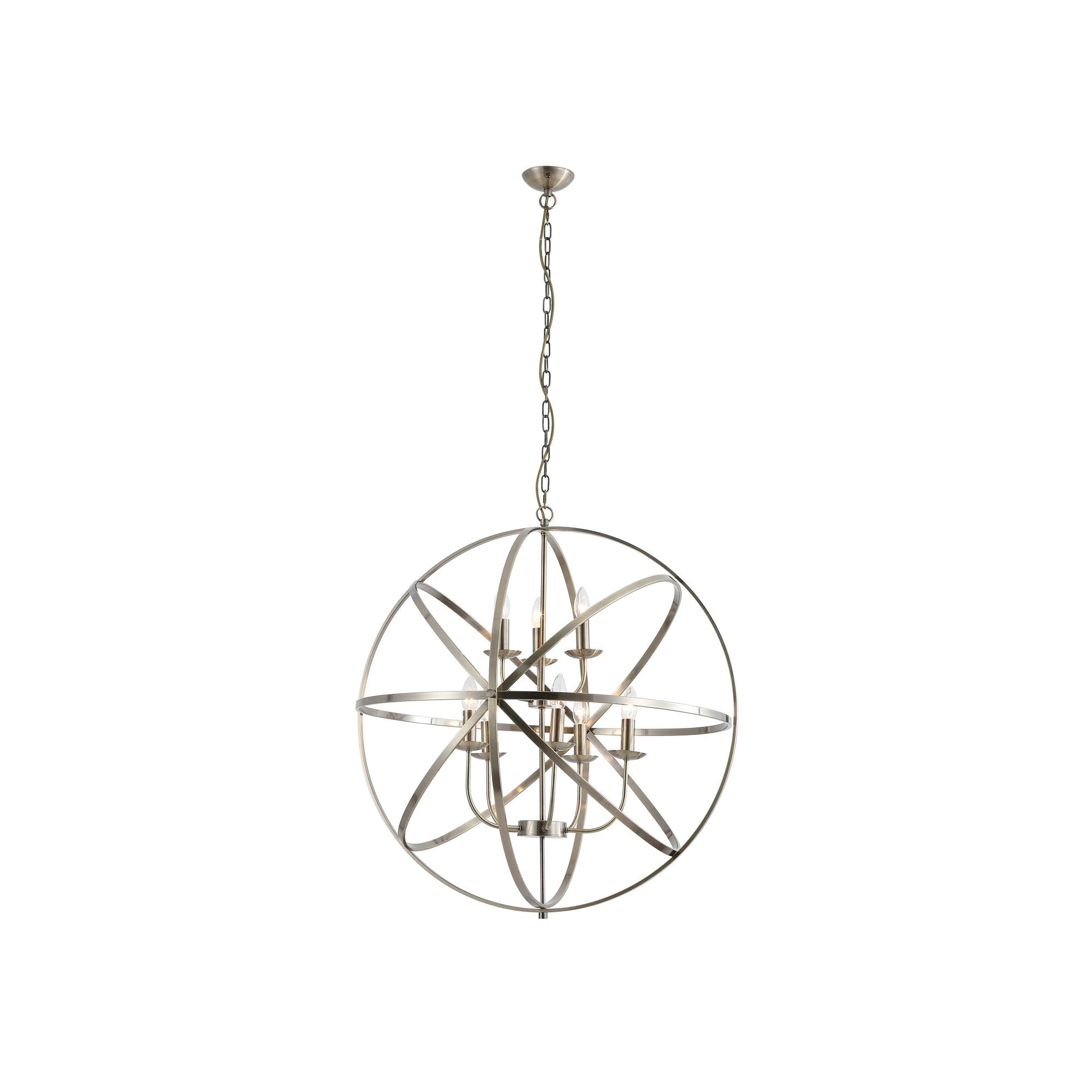 Hanglamp Orbit 8Lt Antique Brass Metal by Searchlight