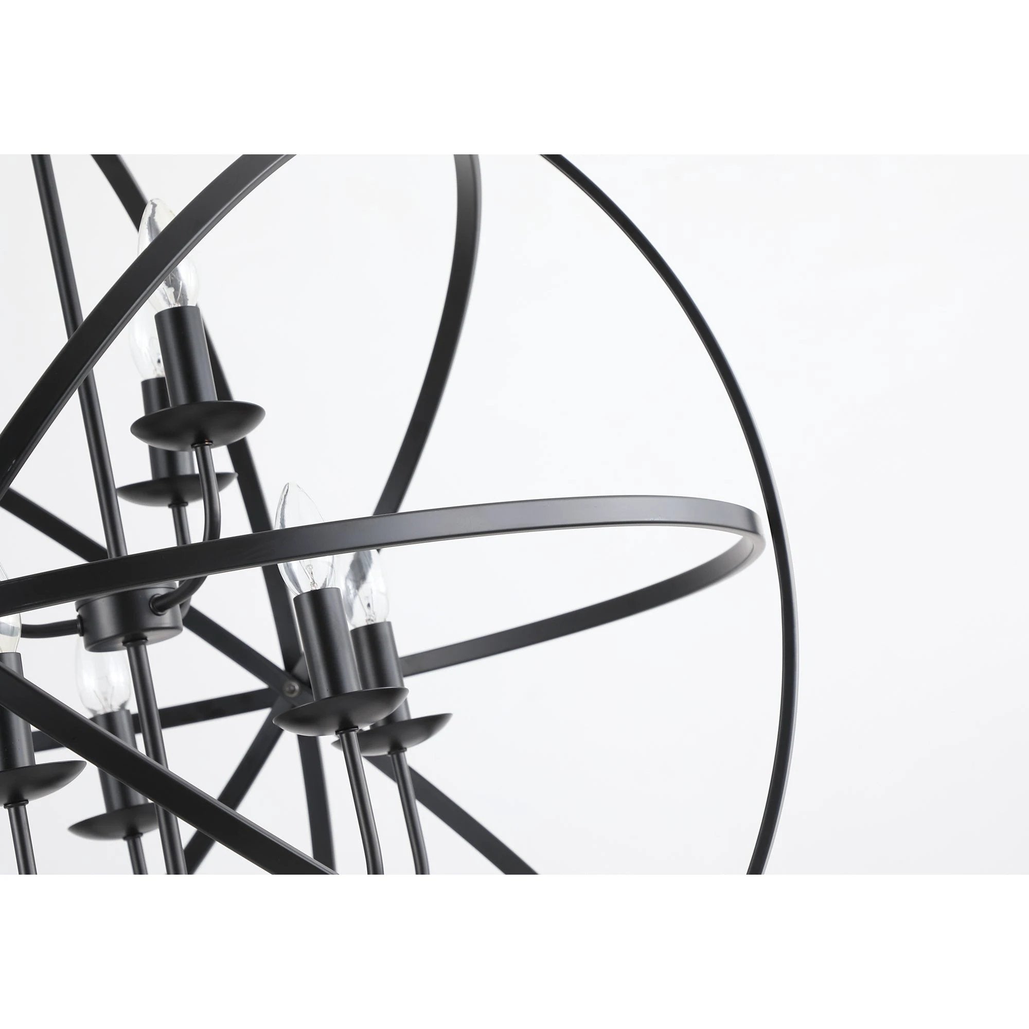 Hanglamp Orbit 8Lt Matt Black Metal by Searchlight